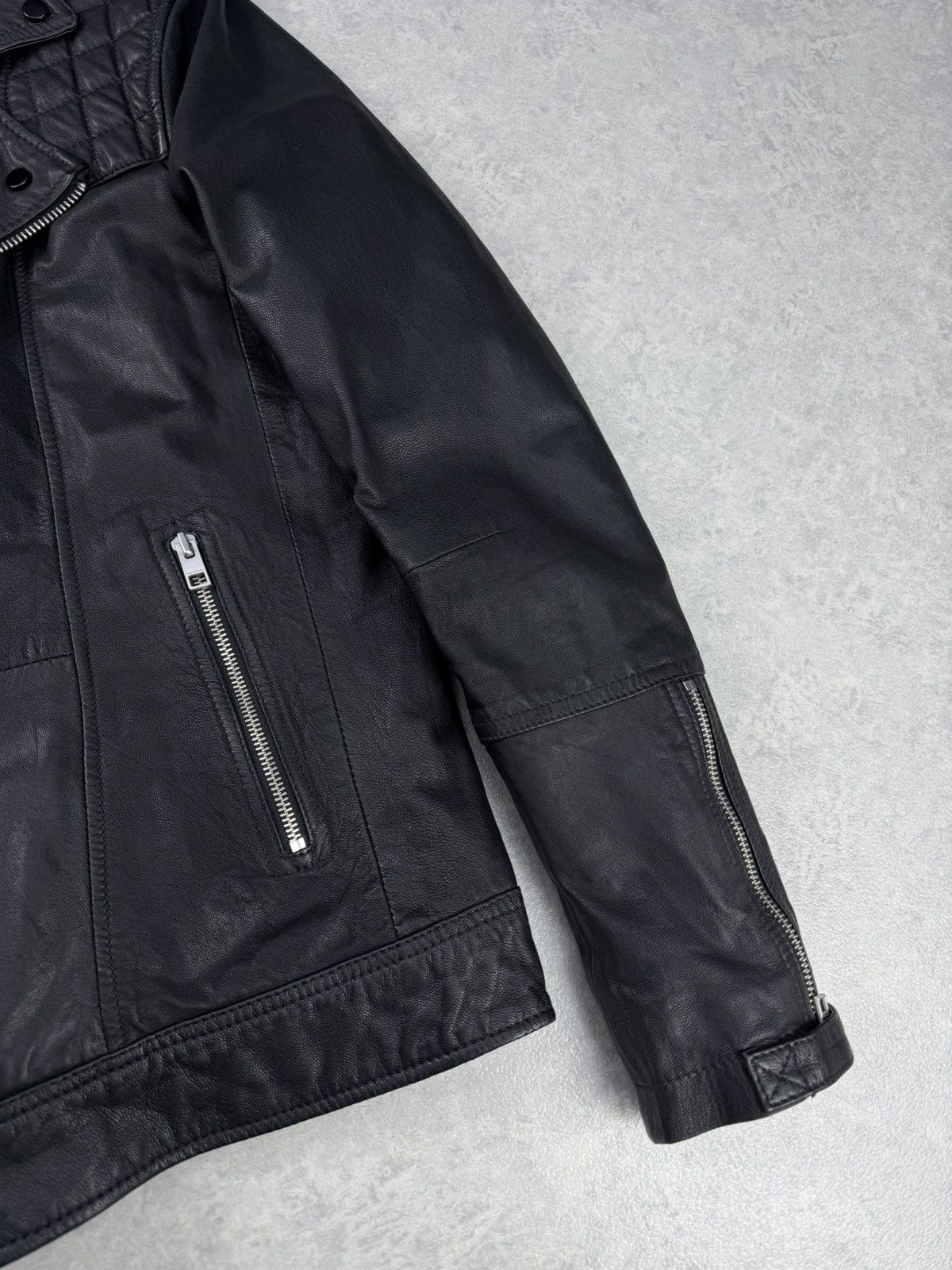 Allsaints AllSaints Kushiro Leather Biker Jacket Mens S Black Size US S / EU 44-46 / 1 - 2 Thumbnail