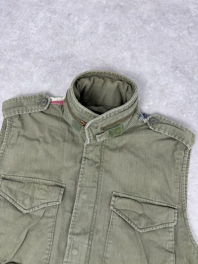 Polo Ralph Lauren 2000s Ralph Lauren Khaki USA Flag Distressed Cargo Vest Size US L / EU 52-54 / 3 - 5 Thumbnail