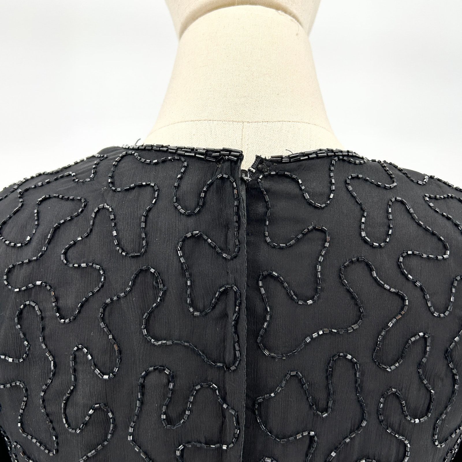 Adrianna Papell Black 100% Silk Sequin Champagne NYE Top Size S / US 4 / IT 40 - 7 Thumbnail