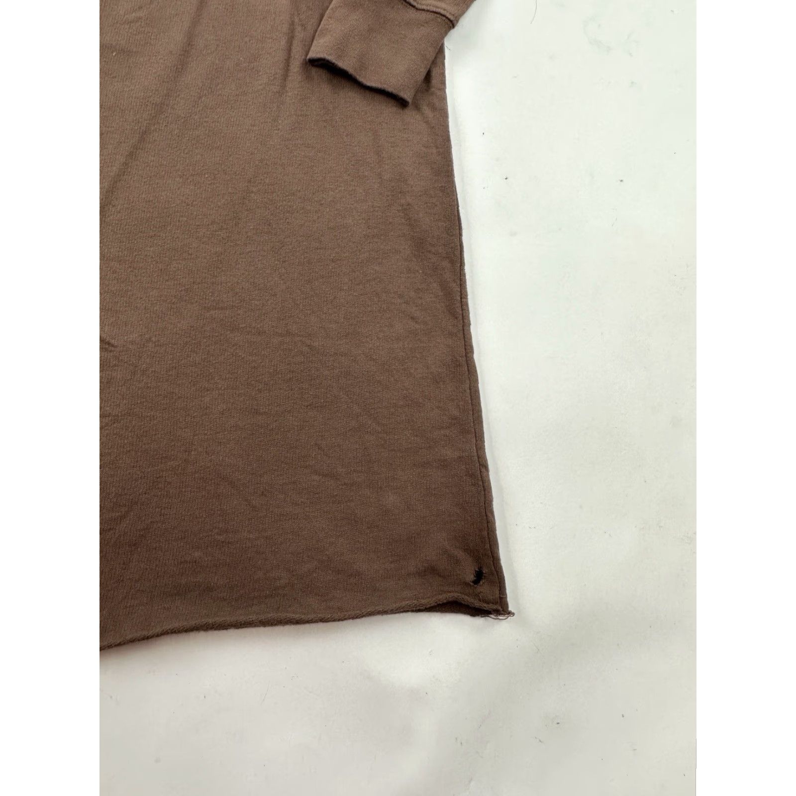 James Perse James Perse Dress Womens 1 Brown Long Sleeve Midi French Terry Raw Hem Bodycon Size XS / US 0-2 / IT 36-38 - 3 Thumbnail