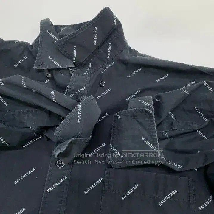 Balenciaga Balenciaga Black Logo Print Casual Long Sleeve Shirt. Size US M / EU 48-50 / 2 - 3 Thumbnail
