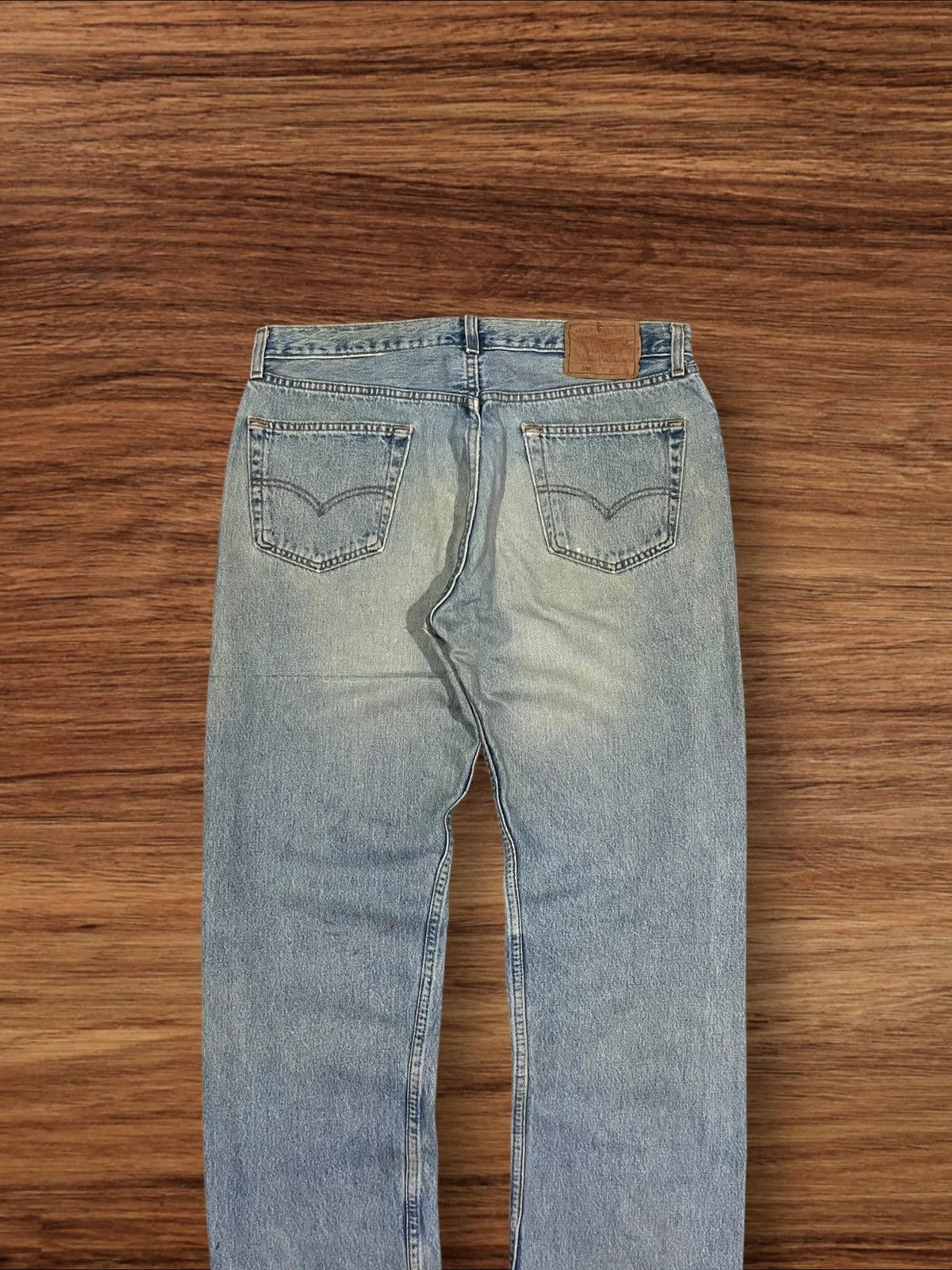 Levi's Vintage 90s Levi’s 501 Blue Wash Button Fly Distressed Jeans Size US 36 / EU 52 - 8 Thumbnail