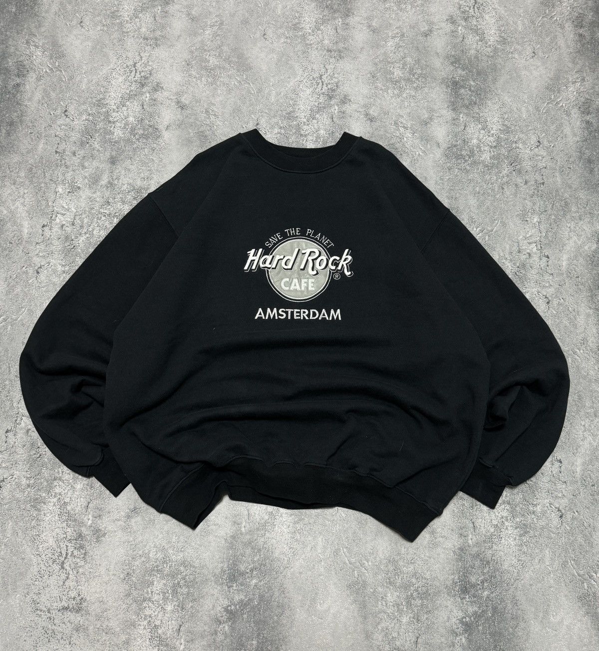 Hard Rock Cafe × Vintage Vintage Hard Rock Cafe Amsterdam Baggy Black Sweatshirt Size US XL / EU 56 / 4 - 1 Thumbnail