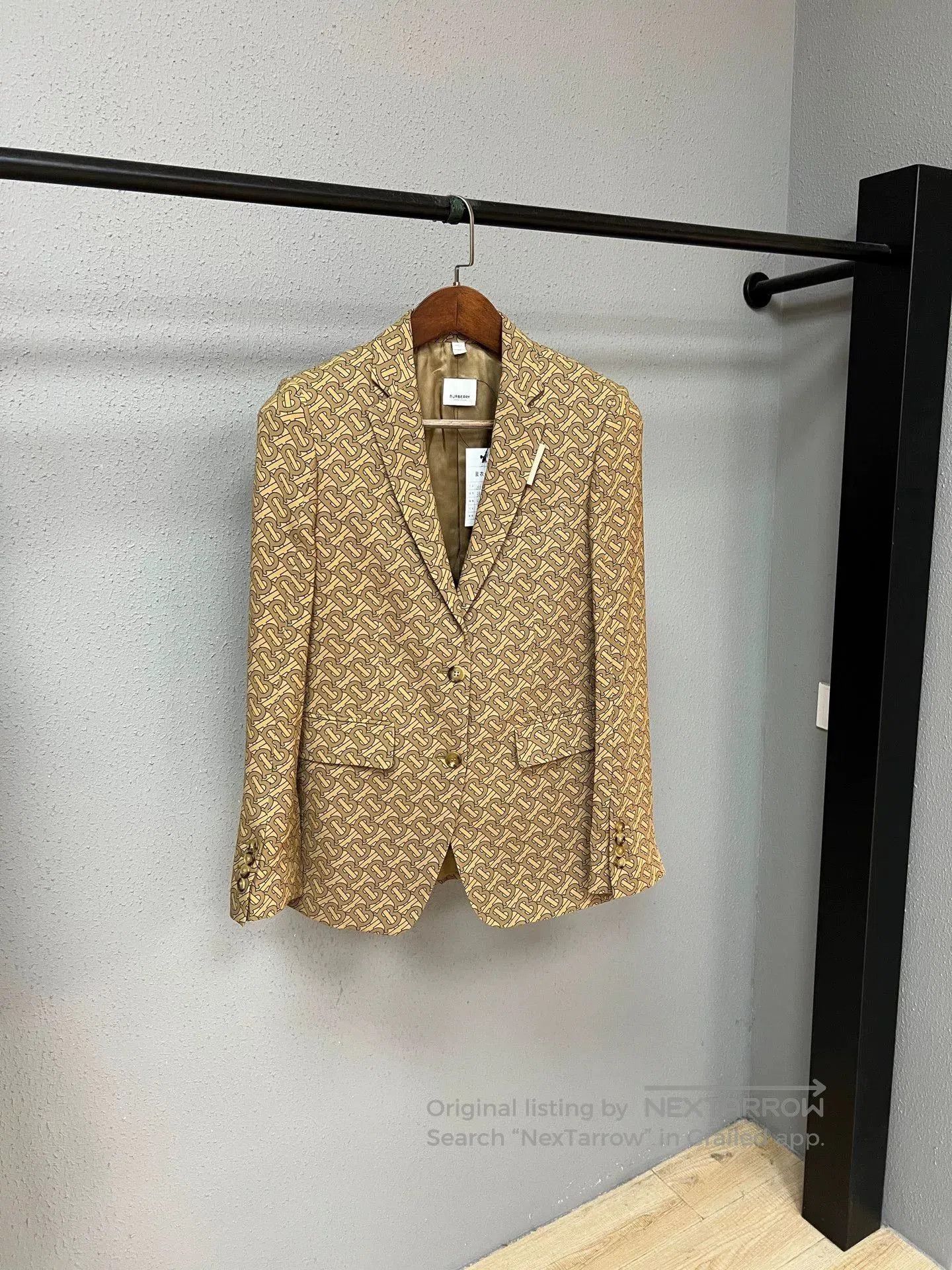 Burberry burberry beige printed blazer jacket. Size S / US 4 / IT 40 - 1 Thumbnail