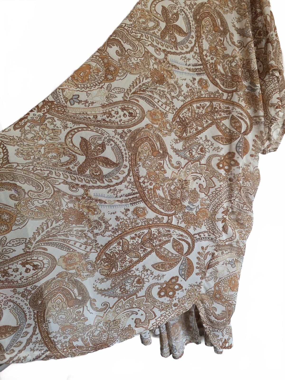 J.Crew Cure XL Brown Paisley Lightweight Semi Sheer Open Cardigan Size XL / US 12-14 / IT 48-50 - 10 Thumbnail