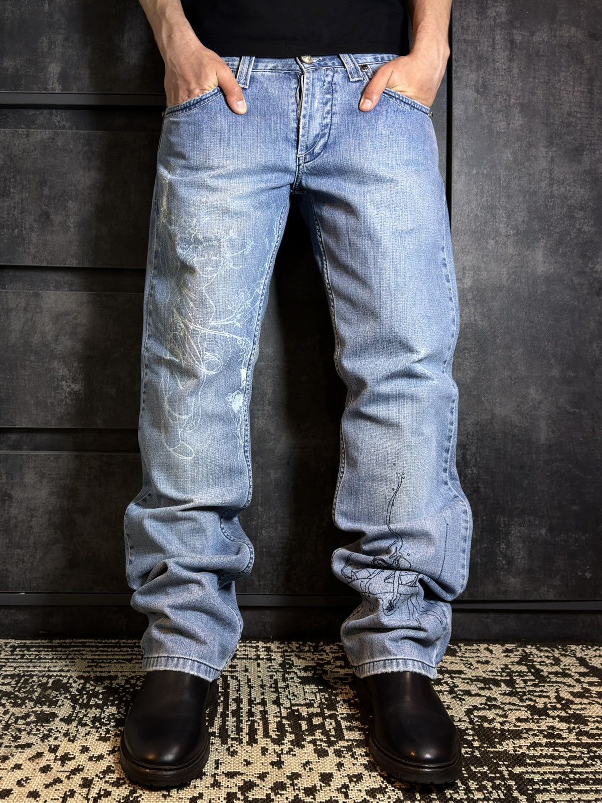 Roberto Cavalli Archive Roberto Cavalli Disstresed Y2K Jeans Dolce Hedi Raf Size US 32 / EU 48 - 5 Thumbnail