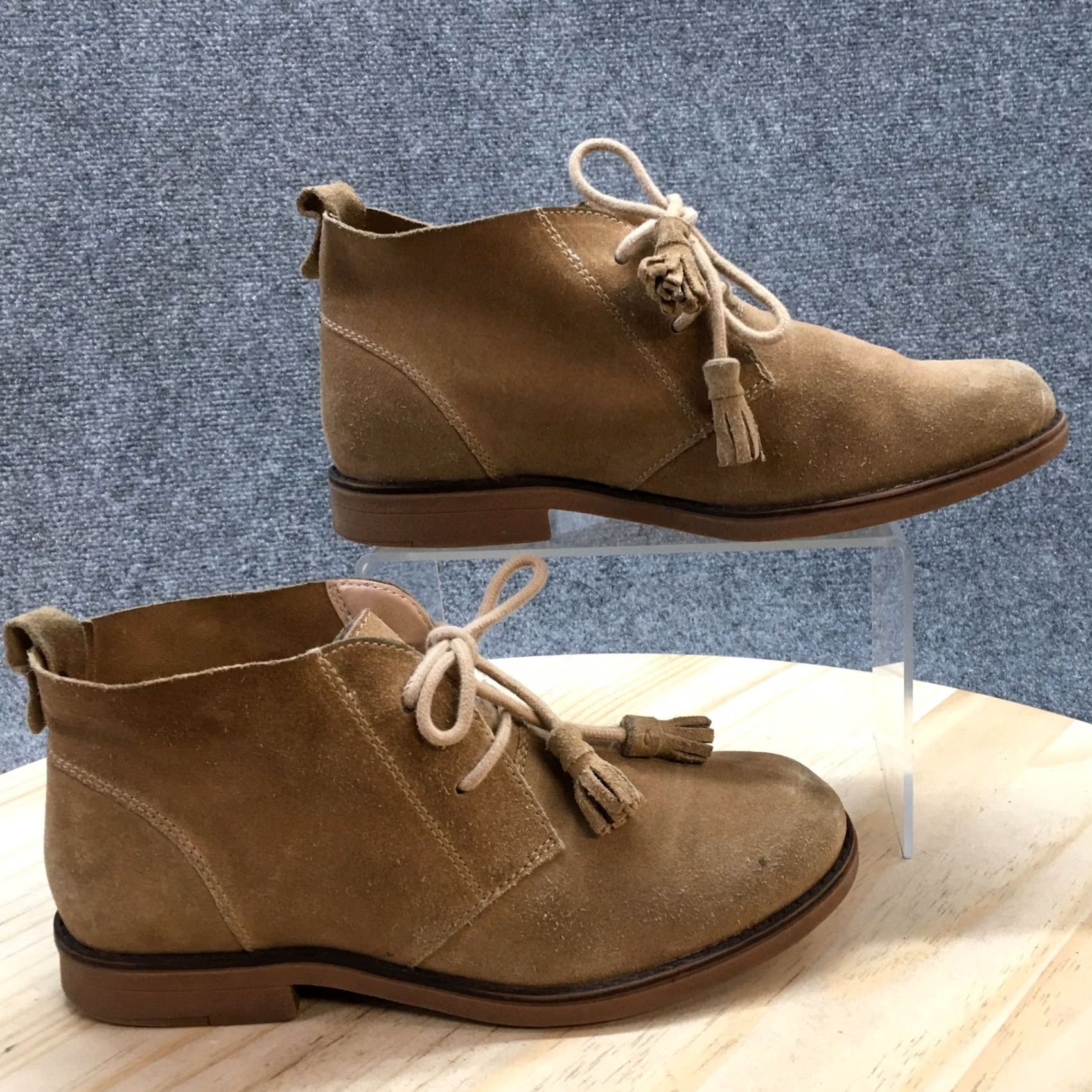 Hush Puppies Hush Puppies Moyen Tassels Ankle Boots Womens 6.5 Brown Leather Lace Up Casual Bootie Size US 7 / IT 37 - 2 Thumbnail