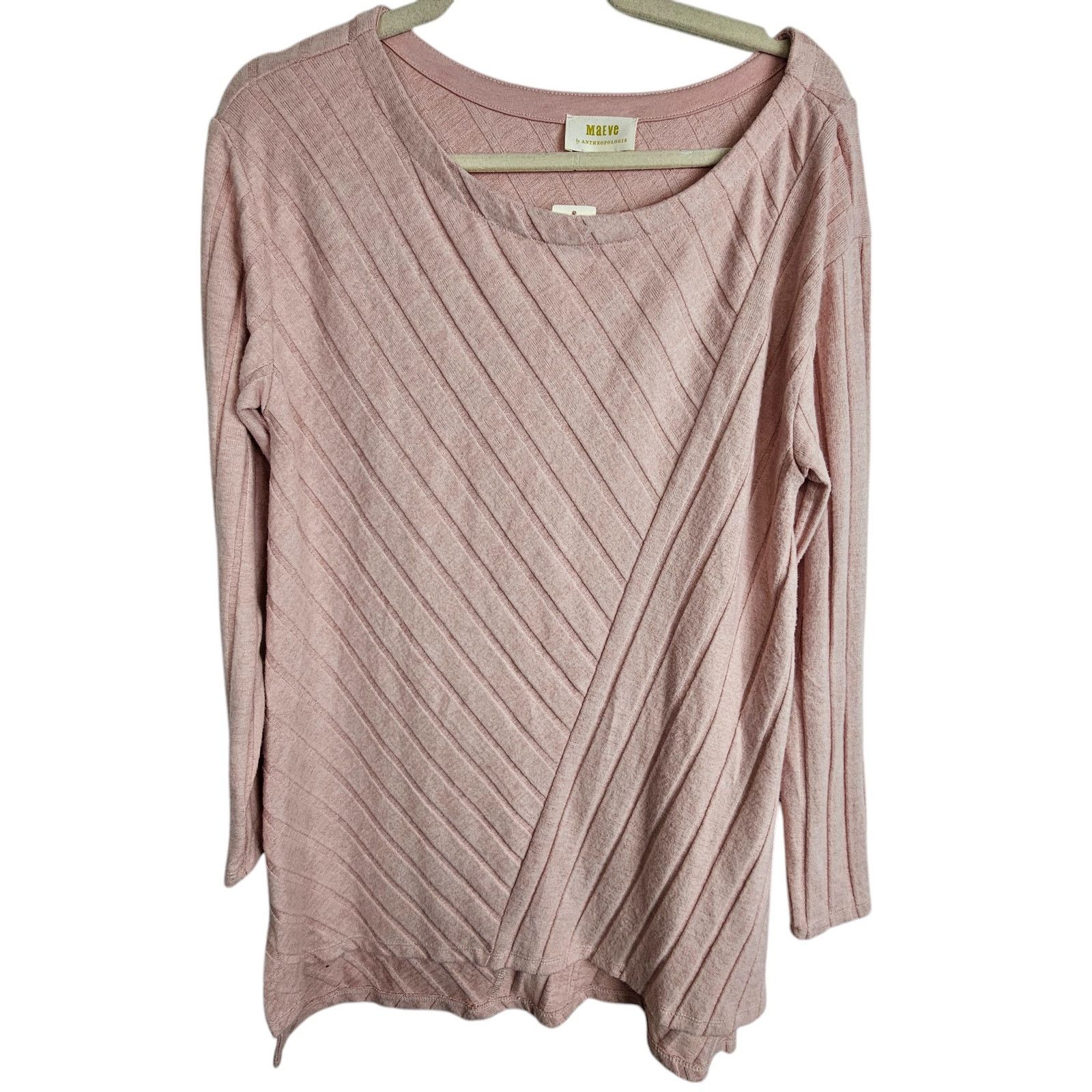 Anthropologie Maeve Anthropologe Ribbed Pullover Sweater M Pink Minimalist Size M / US 6-8 / IT 42-44 - 1 Thumbnail