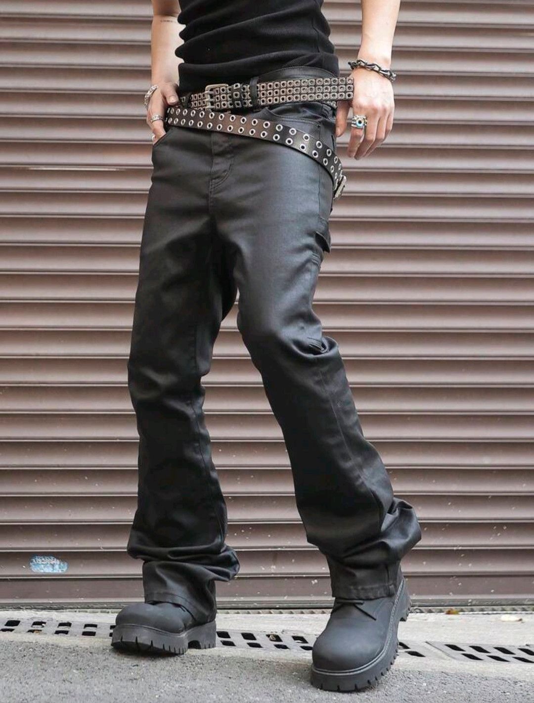 Jean Black solid simple color Jeans Size US 37 - 3 Thumbnail