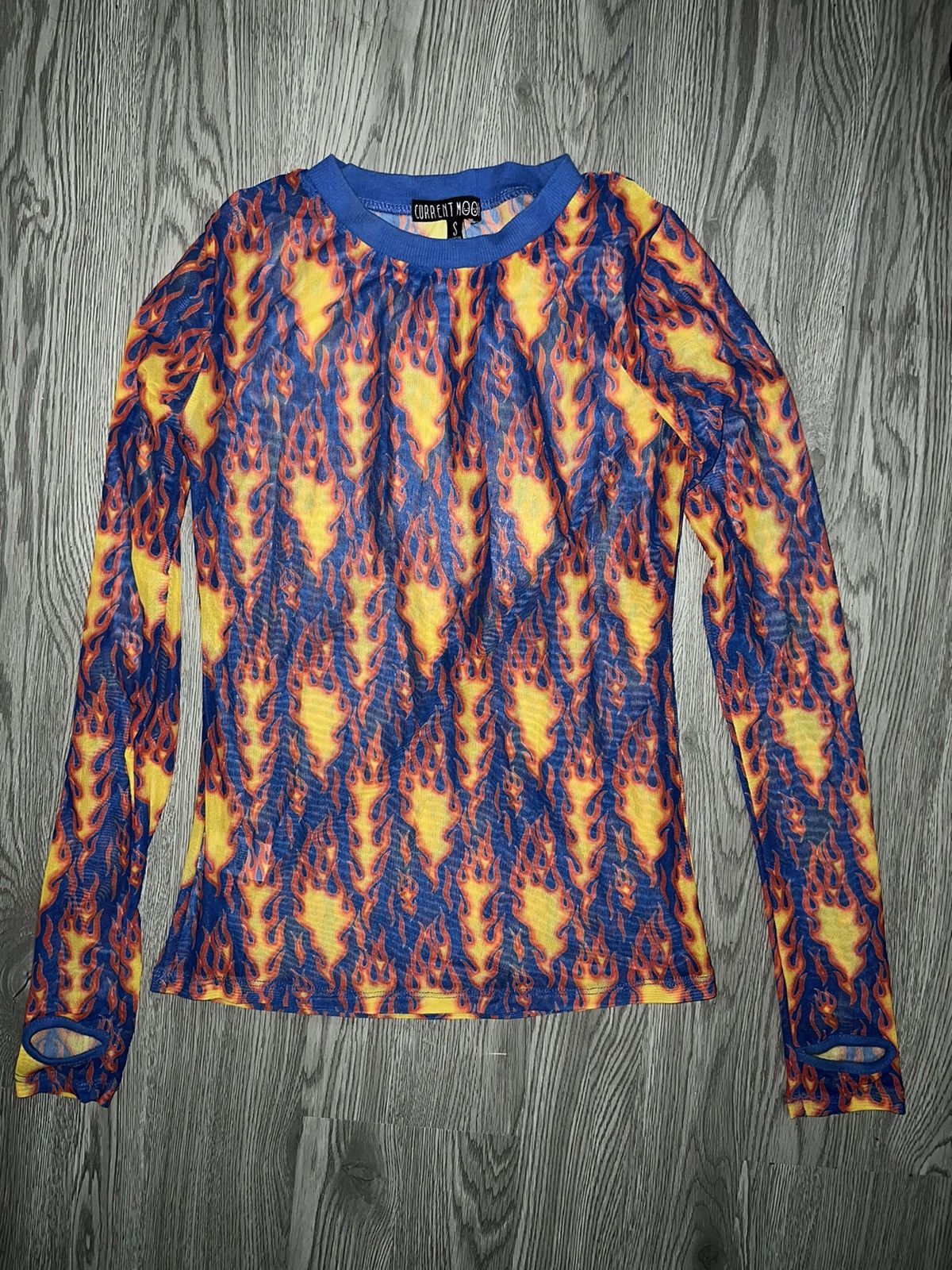Current Mood Current mood flame mesh long sleeve 🔥 Size S / US 4 / IT 40 - 1 Thumbnail