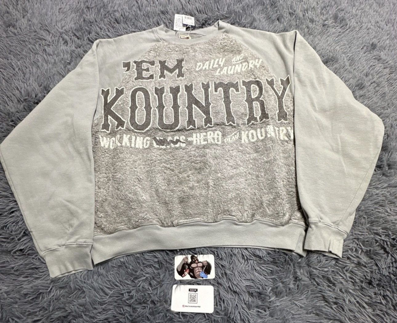 Kapital Kapital Knit x Fur Grizzly Sweater, 'Em Kountry, Grey Size US XL / EU 56 / 4 - 2 Thumbnail