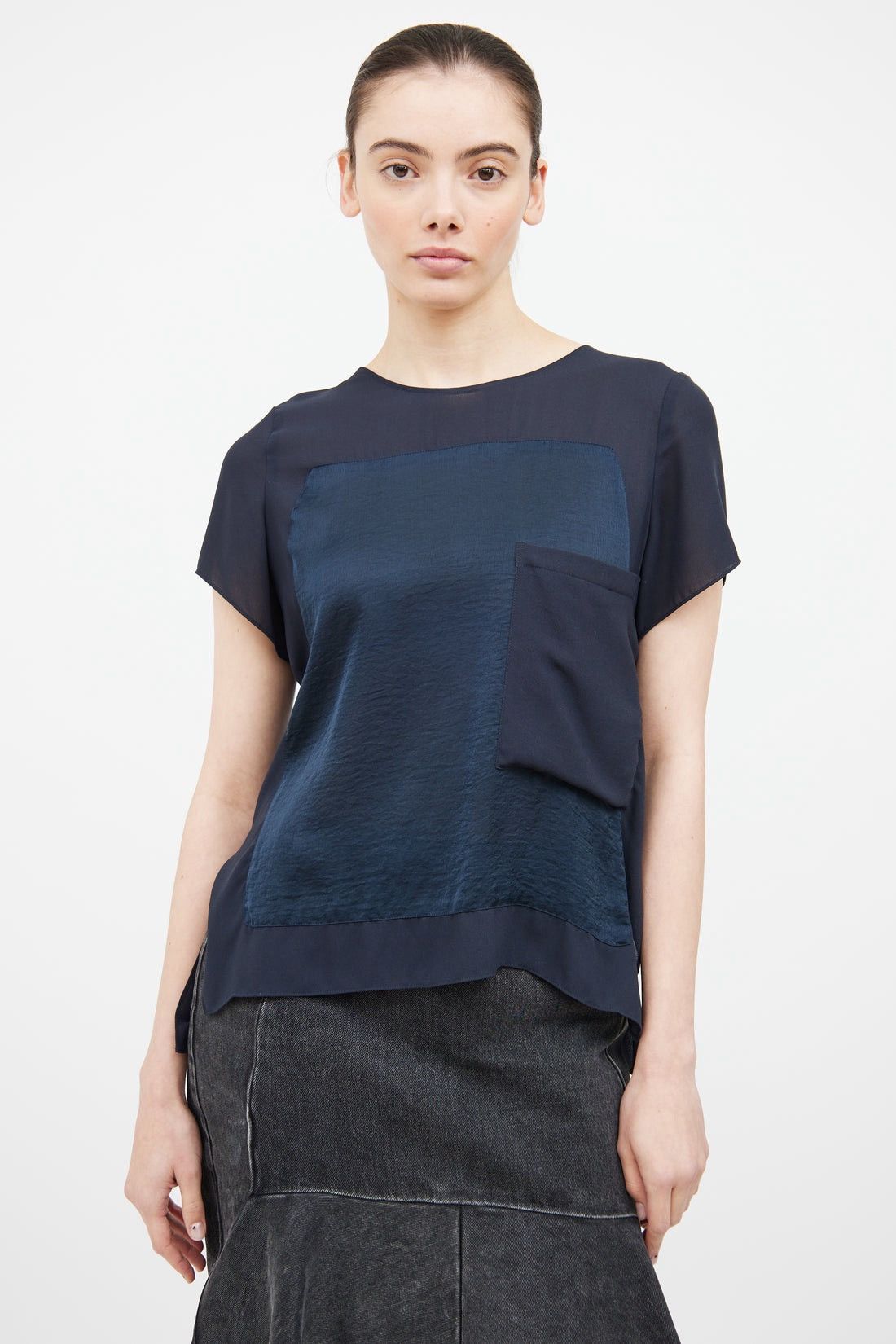 Helmut Lang Helmut Lang - Navy Sheer Tops Size M / US 6-8 / IT 42-44 - 1 Thumbnail