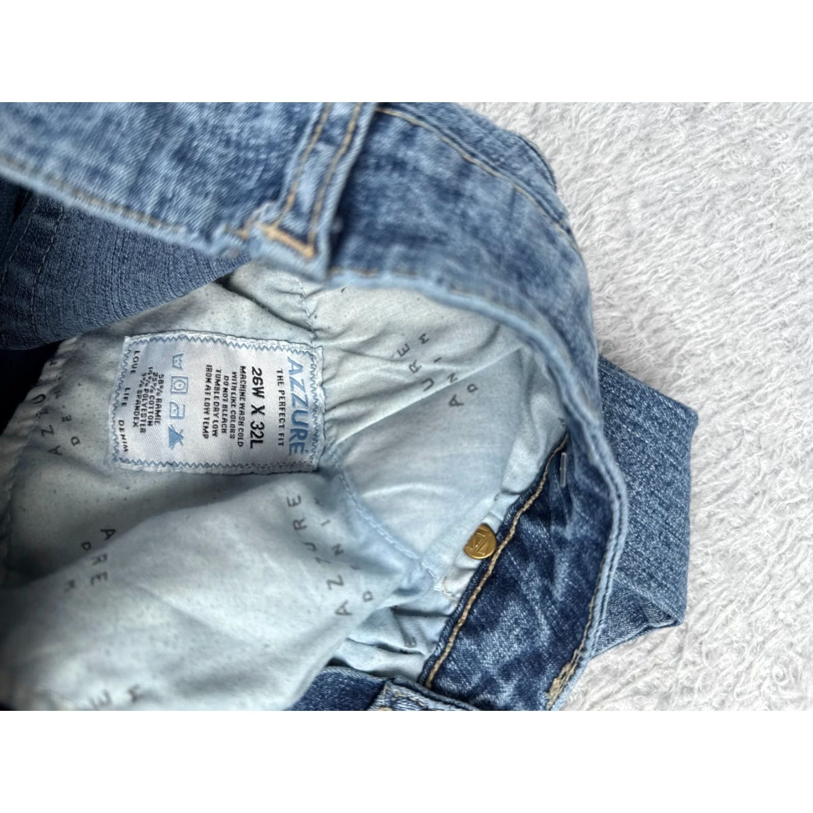 Vintage Azure Jeans Women Jeans Bootcut 26 Blue Denim Low Rise Cotton Blend 24x30 MPN 24X30 Blue Azure Denim Women 26 Bootcut Jeans Womens Size 26" / US 2 / IT 38 - 7 Thumbnail