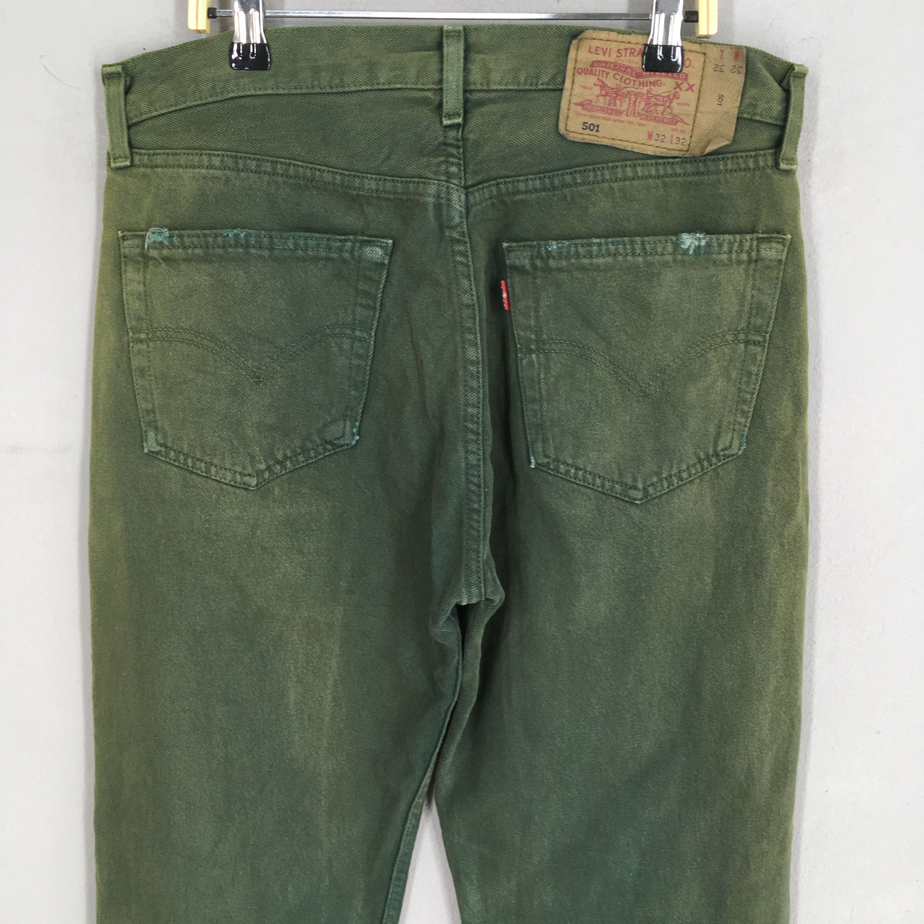 Levi's Size 30x30 Vintage 90s Levi's 501 Green Olive Jeans S1816 Size US 30 / EU 46 - 10 Thumbnail