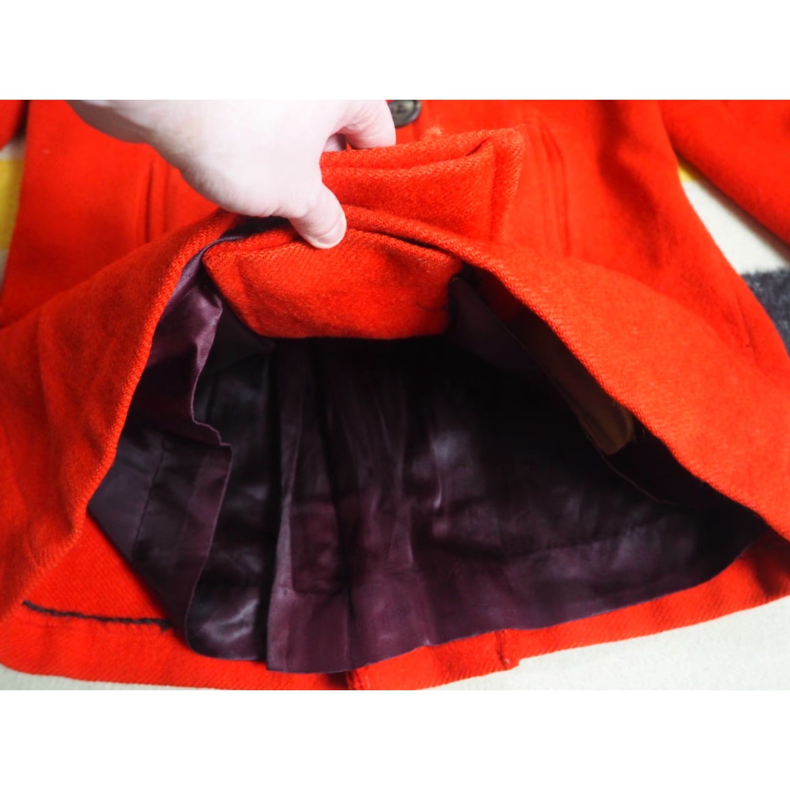 Hudson VTG Hudson's Bay Pea Coat Jacket Womens M Red Wool Button USA 50s 60s Bohemian Vintage Coat Casual Winter Fall Lined Collared Size M / US 6-8 / IT 42-44 - 5 Thumbnail