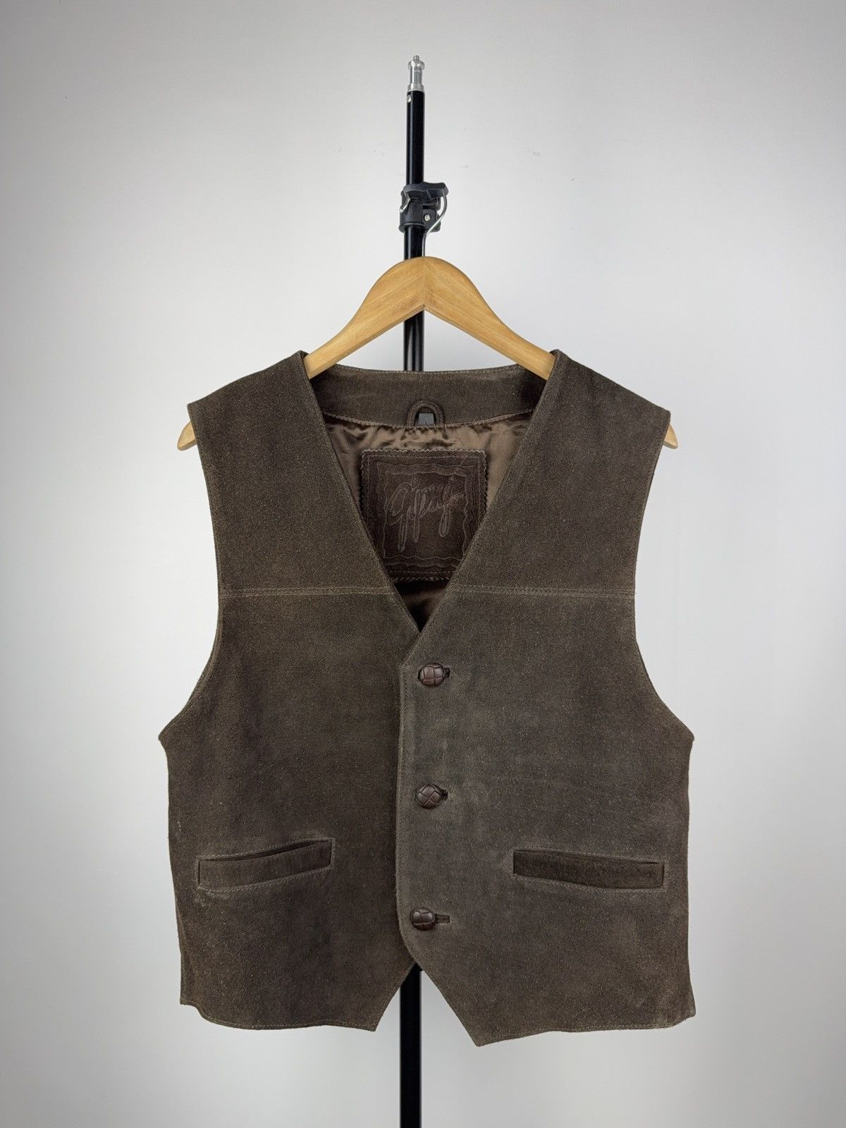 Cowboy Equipment × Leather 90s Gipsy Brown Suede Leather Vest Western Vintage Germany Size US S / EU 44-46 / 1 - 1 Thumbnail