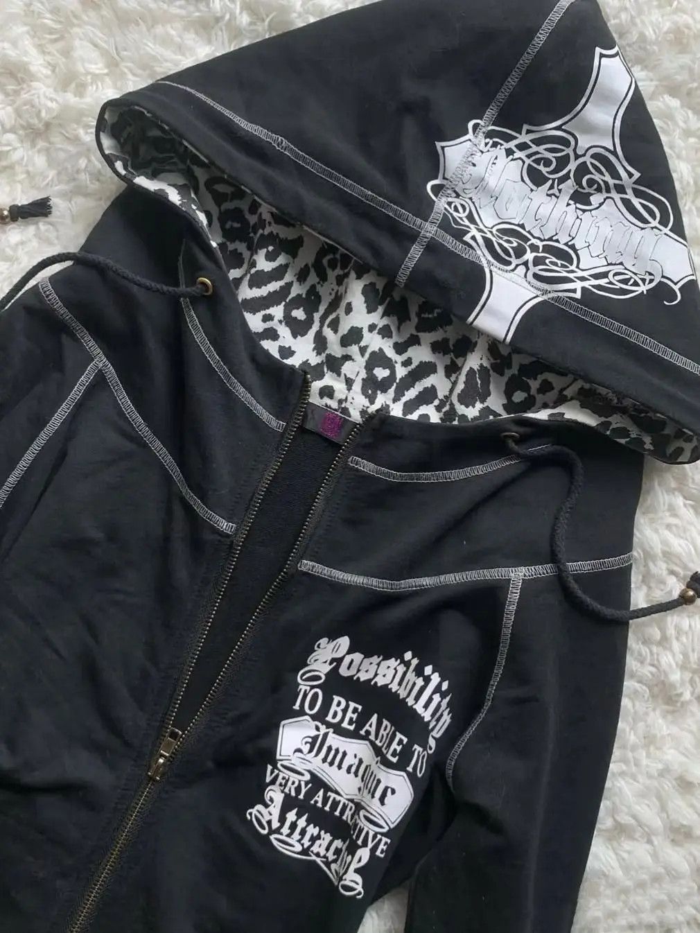 Japanese Brand × Vintage Slim Fit Versatile Leapord Printed Black Cardigan Size US M / EU 48-50 / 2 - 5 Thumbnail
