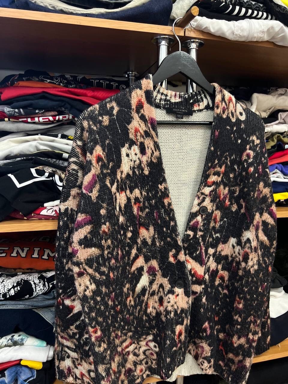 Allsaints × Designer Allsaints Avant Garde Multicolour Wool Cardigan Size XS / US 0-2 / IT 36-38 - 2 Thumbnail