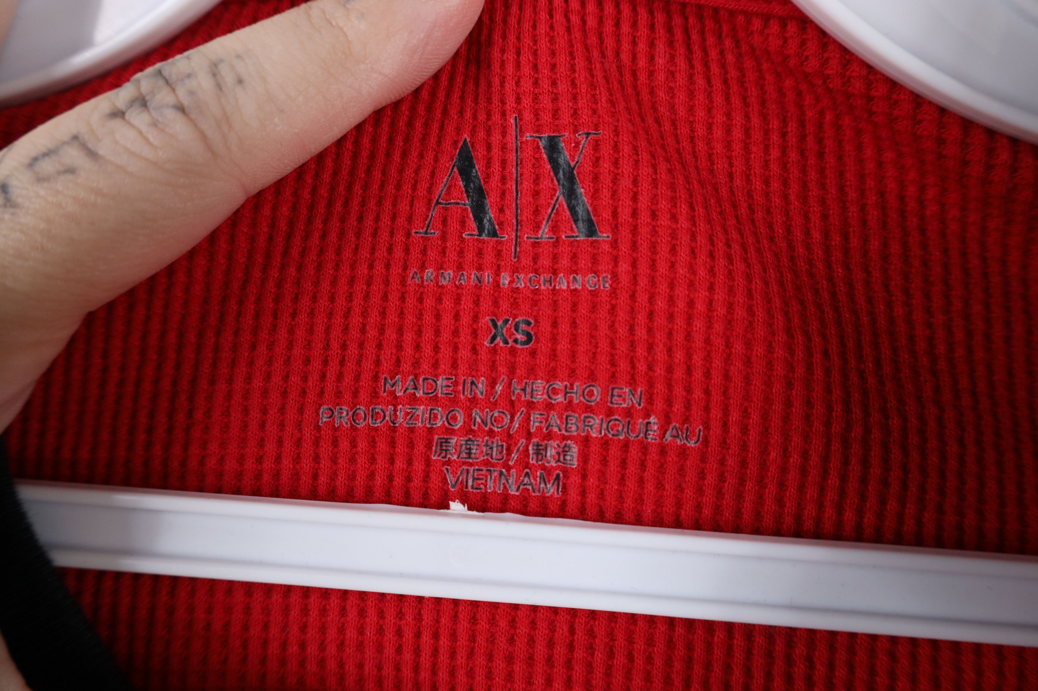 Armani Exchange × Vintage Armani Exchange Thermal Waffle Knit Long Sleeve T-Shirt Size US XS / EU 42 / 0 - 7 Thumbnail