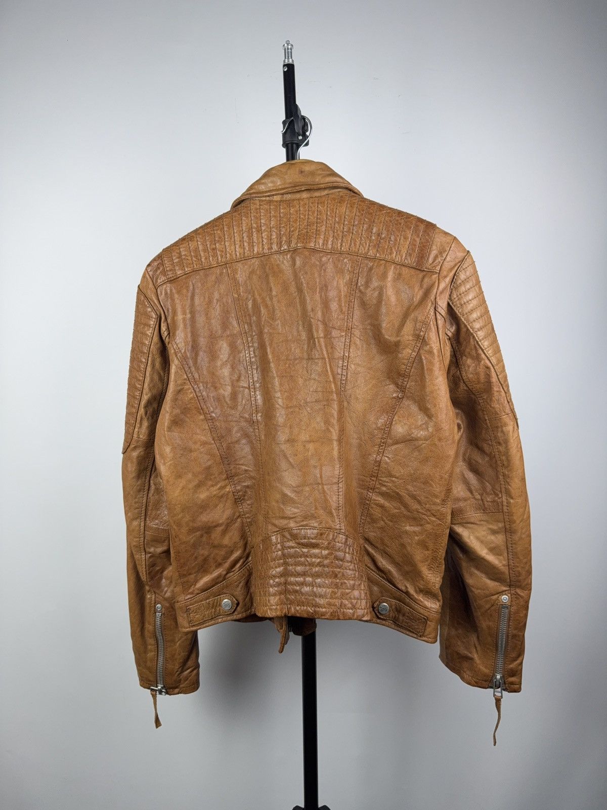 Gypsy Avant Garde 00s Y2K Gipsy Leather Moto Racing Jacket Brown L Size L / US 10 / IT 46 - 11 Thumbnail