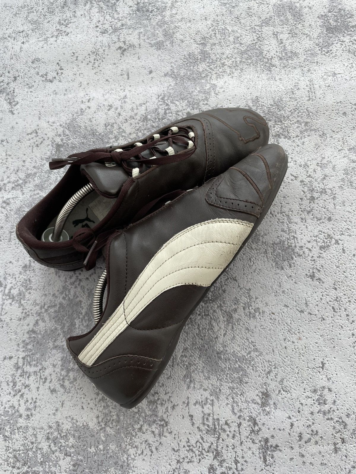 Puma Vintage Puma Racing Brown Leather Japanese Shoes Size US 6.5 / IT 36.5 - 9 Thumbnail