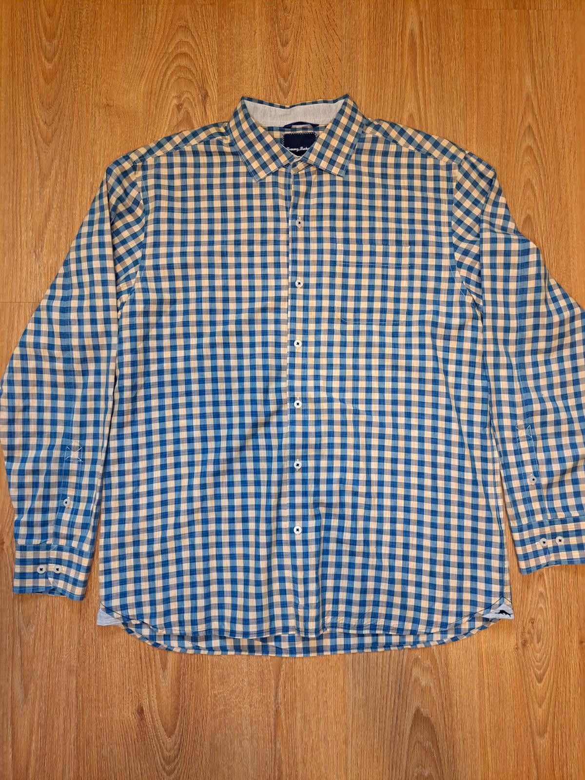 Tommy Bahama Tommy Bahama Dress Shirt Mens Large Yellow Check Silk Cotton Size US L / EU 52-54 / 3 - 1 Thumbnail