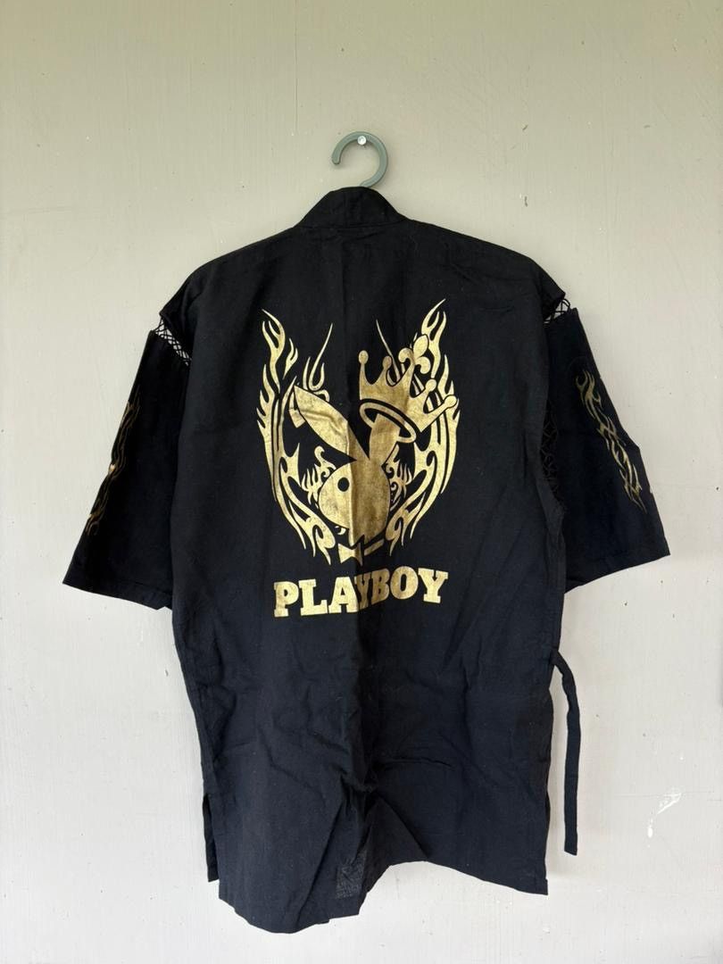 Playboy Vtg Playboy Noragi Kimono Jacket Gold Logo Design Size US M / EU 48-50 / 2 - 6 Thumbnail