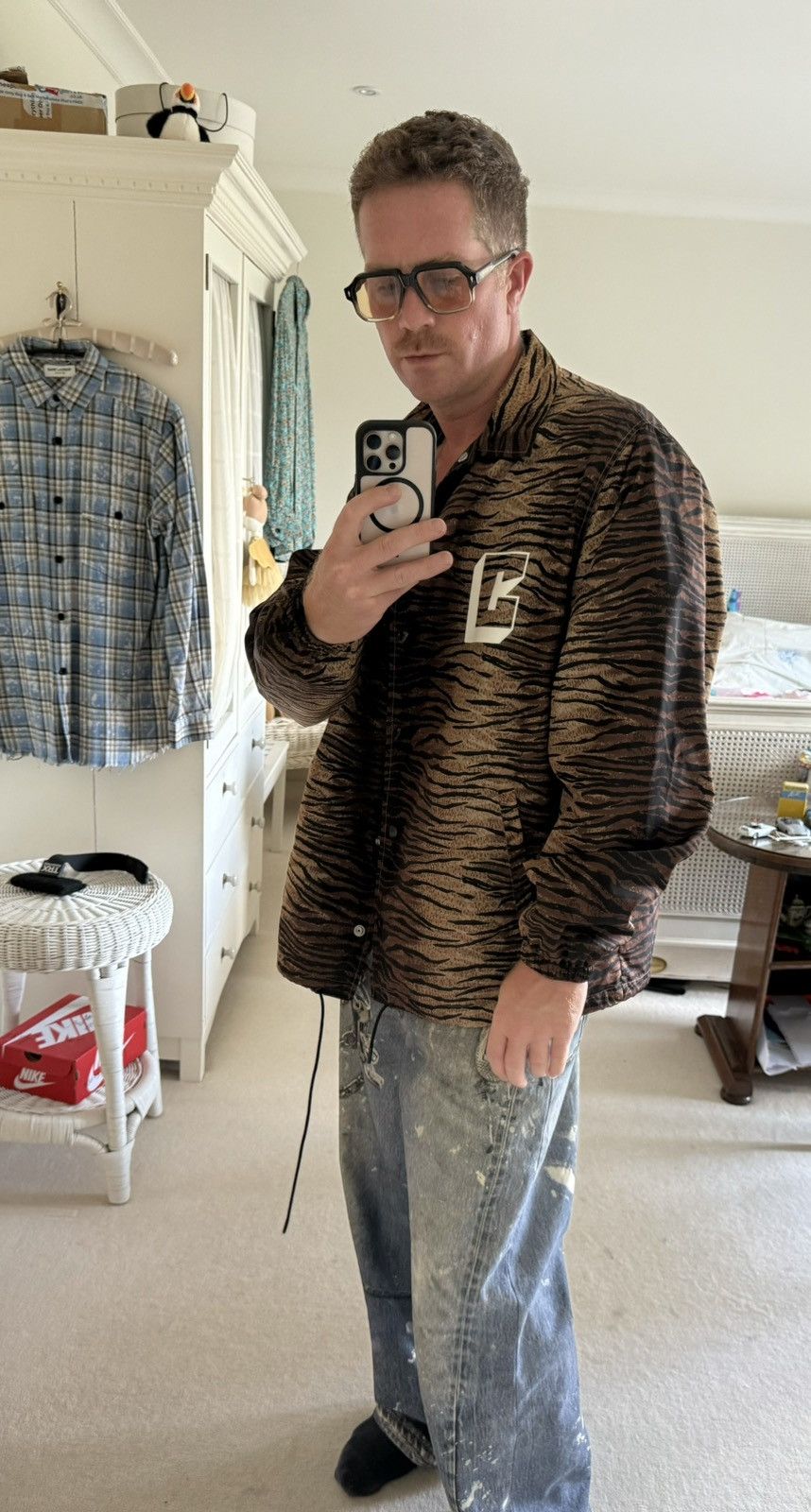 Celine $1.9k Celine tiger animal logo print coach jacket L XL Hedi Size US L / EU 52-54 / 3 - 25 Thumbnail