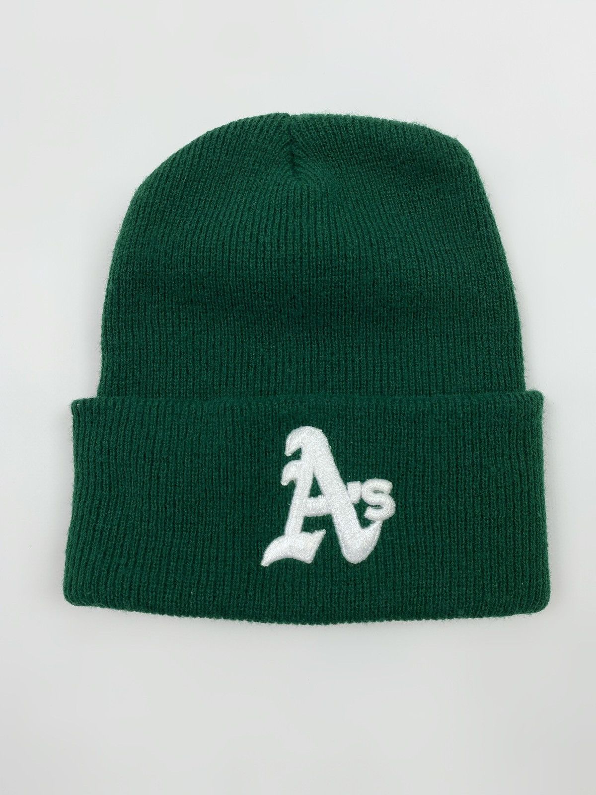 Vintage 1990’s Vintage Oakland Athletics Pine Green Cuff Beanie Hat Size ONE SIZE - 5 Thumbnail