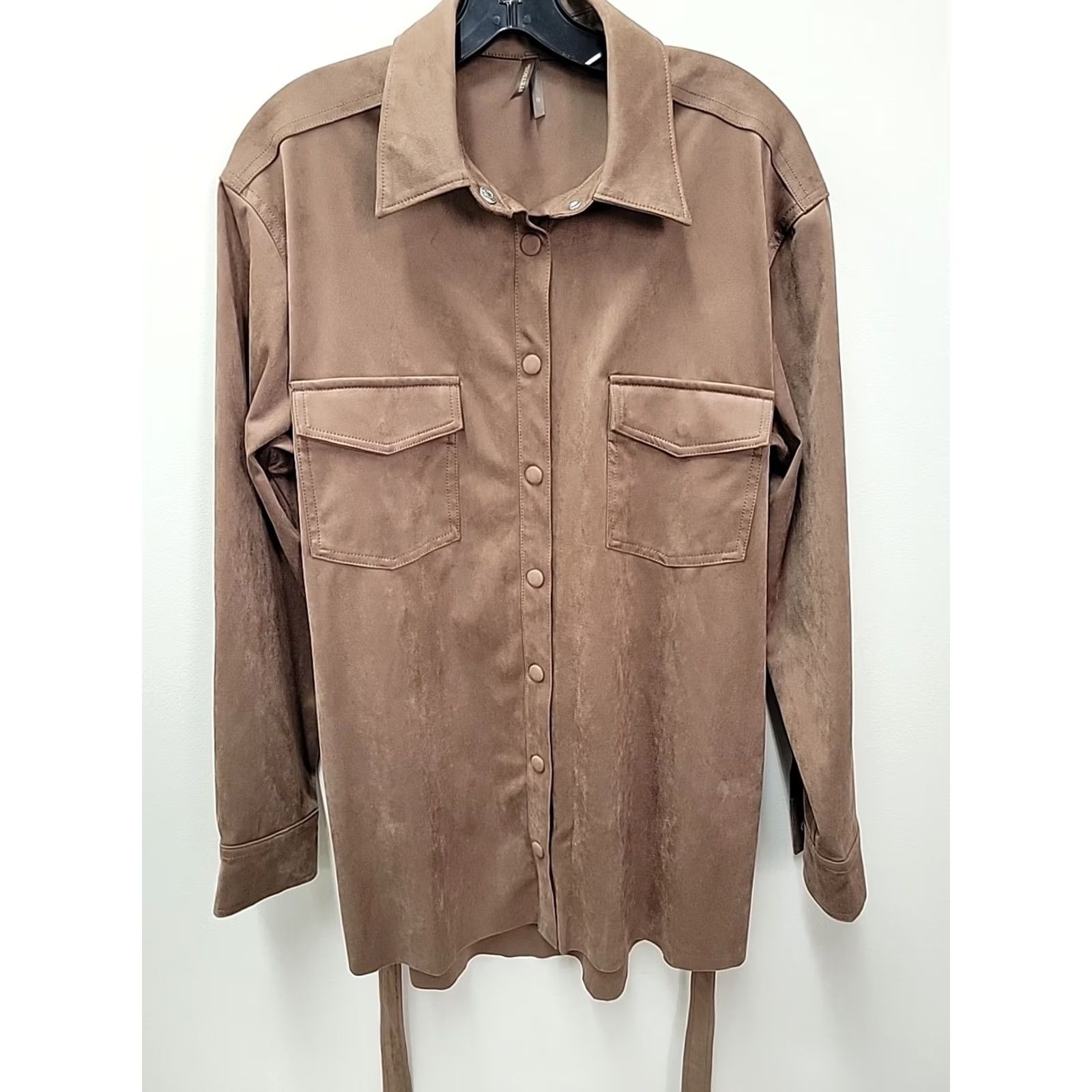 Stetson Stetson Shirt Jacket Belted Brown Womens M Medium Faux Suede Spandex Polyester Belted Size M / US 6-8 / IT 42-44 - 6 Thumbnail
