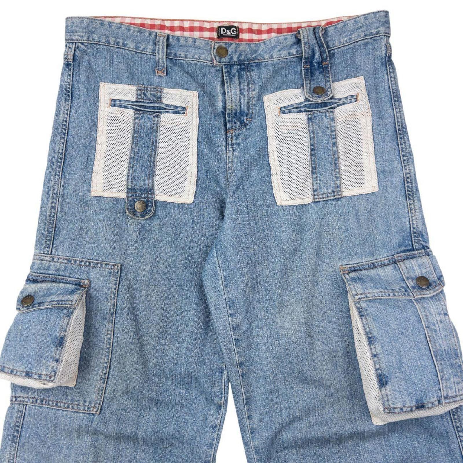 Dolce & Gabbana Vintage 2000s Dolce & Gabbana Mesh Cargo Denim Jeans W38 Size US 38 / EU 54 - 4 Thumbnail