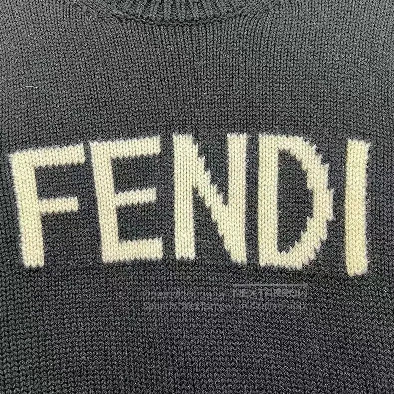 Fendi Fendi Letter Logo Jacquard Knit Wool Sweater Size US M / EU 48-50 / 2 - 3 Thumbnail