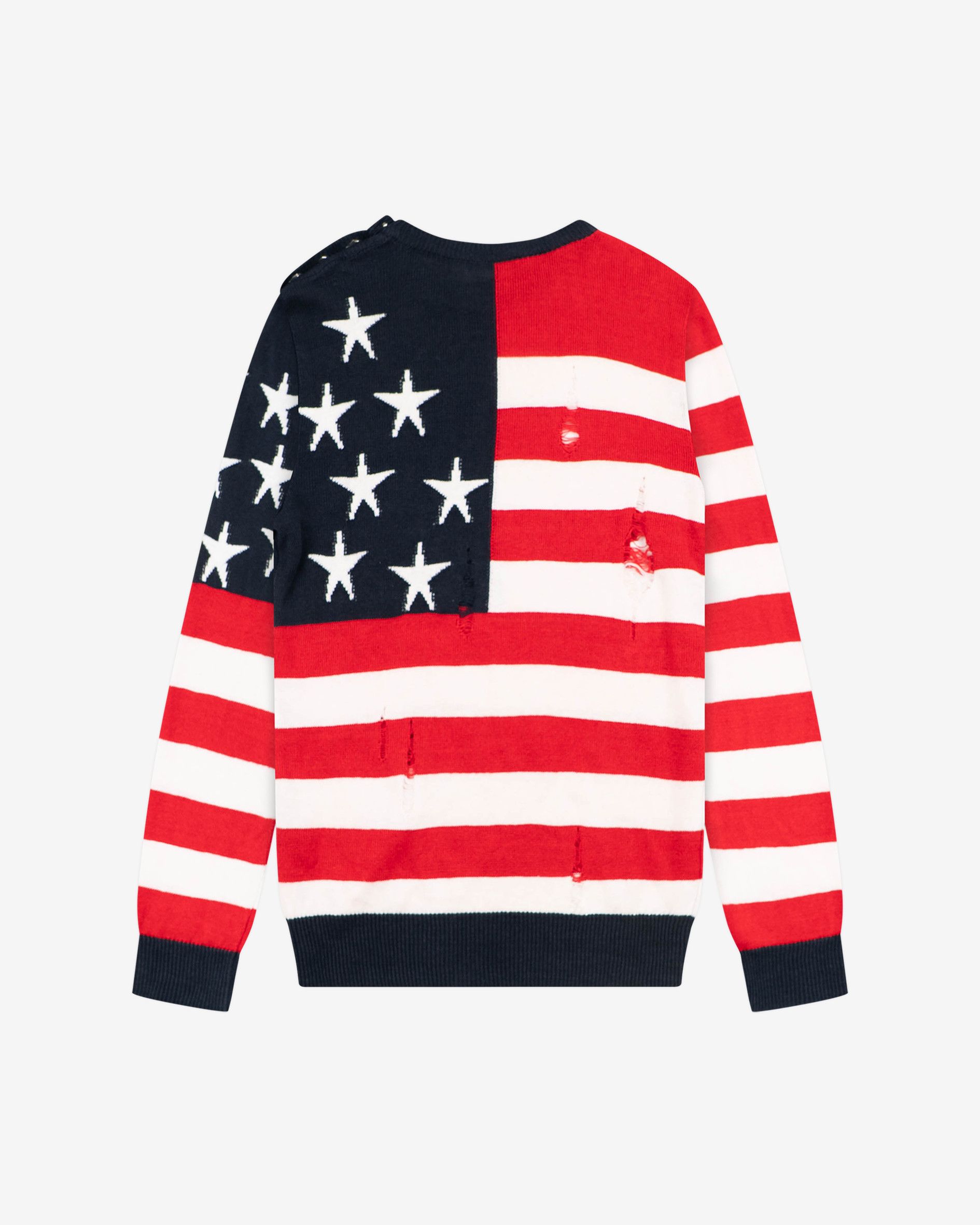 Balmain American Flag Distressed Knit Size US S / EU 44-46 / 1 - 2 Thumbnail