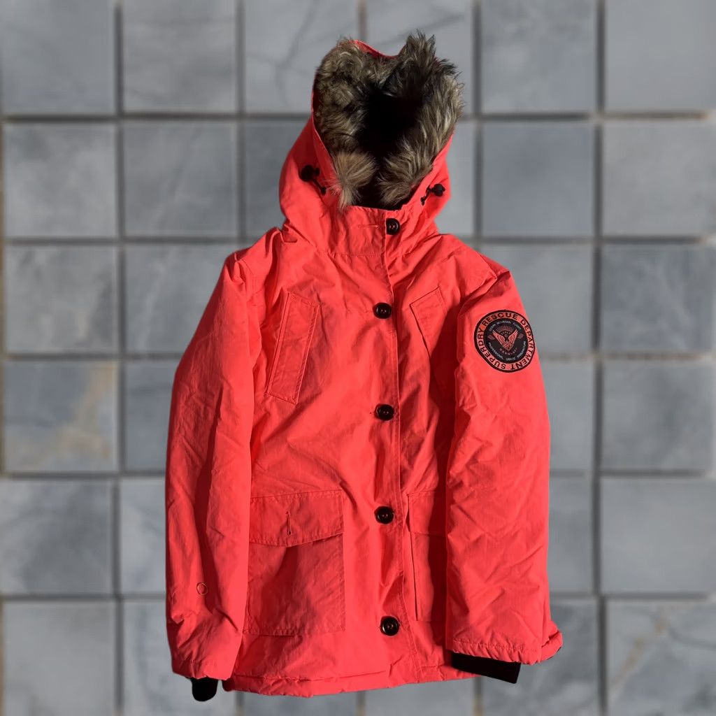 Superdry VINTAGE? No. Superdry Jacket Womens 6 Orange Rescue Coral Hooded Faux Fur Lined Parka Ski Size M / US 6-8 / IT 42-44 - 1 Thumbnail
