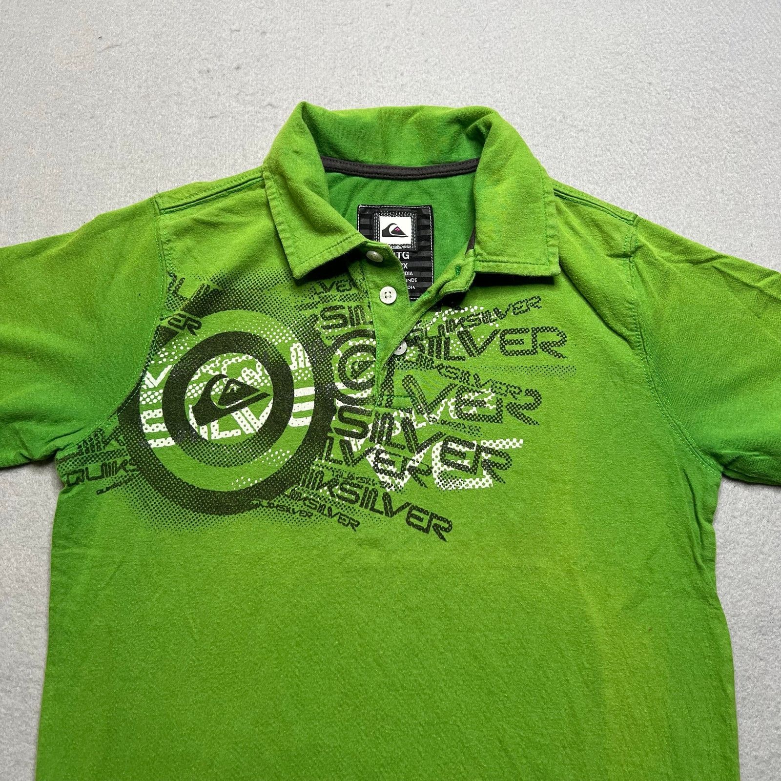 Quicksilver Quiksilver Youth Polo Shirt Size 7X XL Green Surf Skate Y2K Size XL / US 12-14 / IT 48-50 - 2 Thumbnail