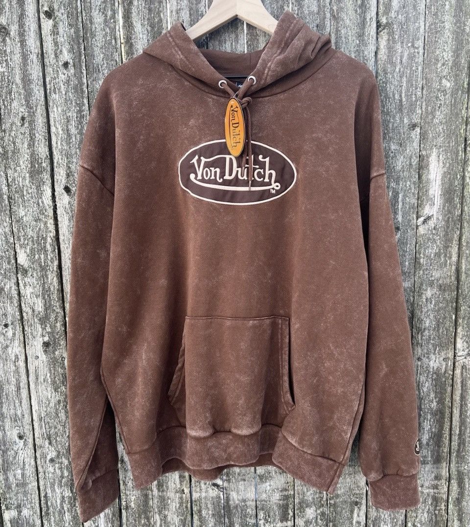 Von Dutch Official “Von Dutch” Embroidered Patch Brown Hoodie Large Size US L / EU 52-54 / 3 - 1 Thumbnail