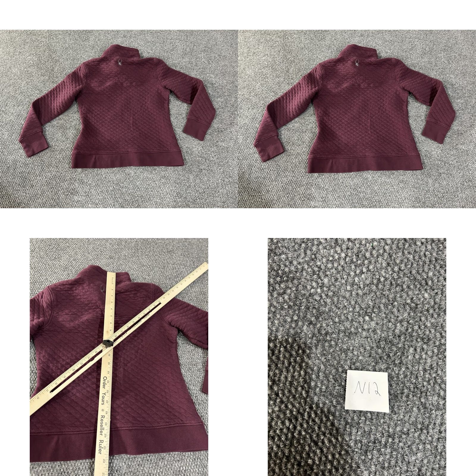 Spyder Spyder Pullover Womens Medium Burgundy Quilted Snap Mock Neck Sweater Athletic Size M / US 6-8 / IT 42-44 - 8 Thumbnail