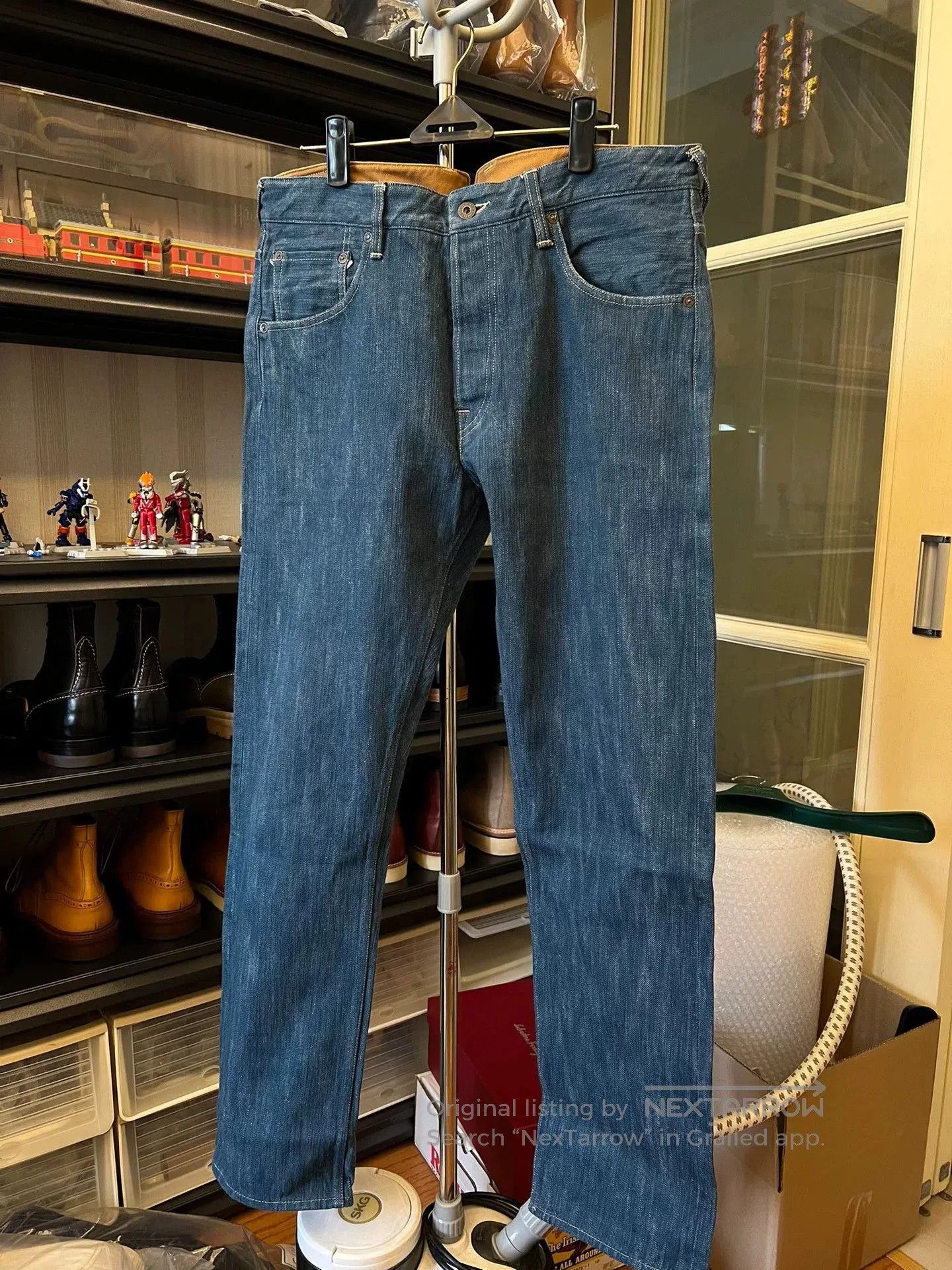 Companion Denim Companion Jan04KN Slubby Green Slim Straight Jeans. Size US 33 - 1 Thumbnail