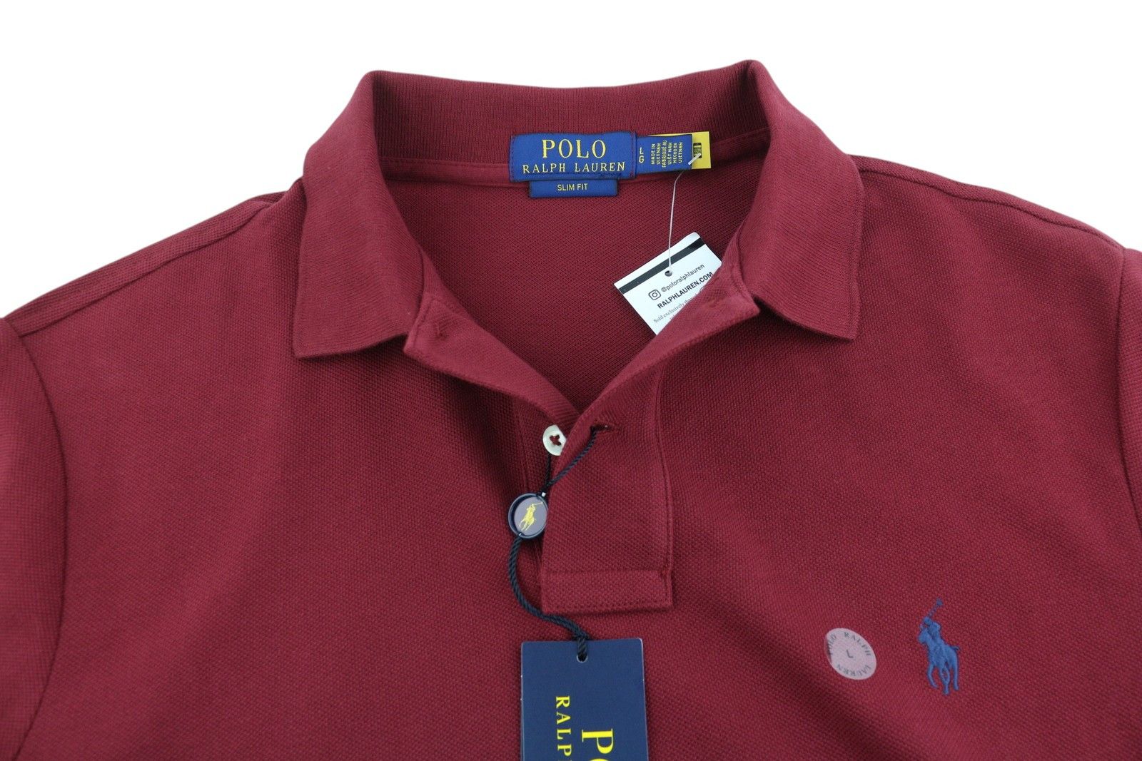Polo Ralph Lauren SIM FIT L Burgundy Short Sleeve Polo Neck Logo 84524 Size US L / EU 52-54 / 3 - 4 Thumbnail