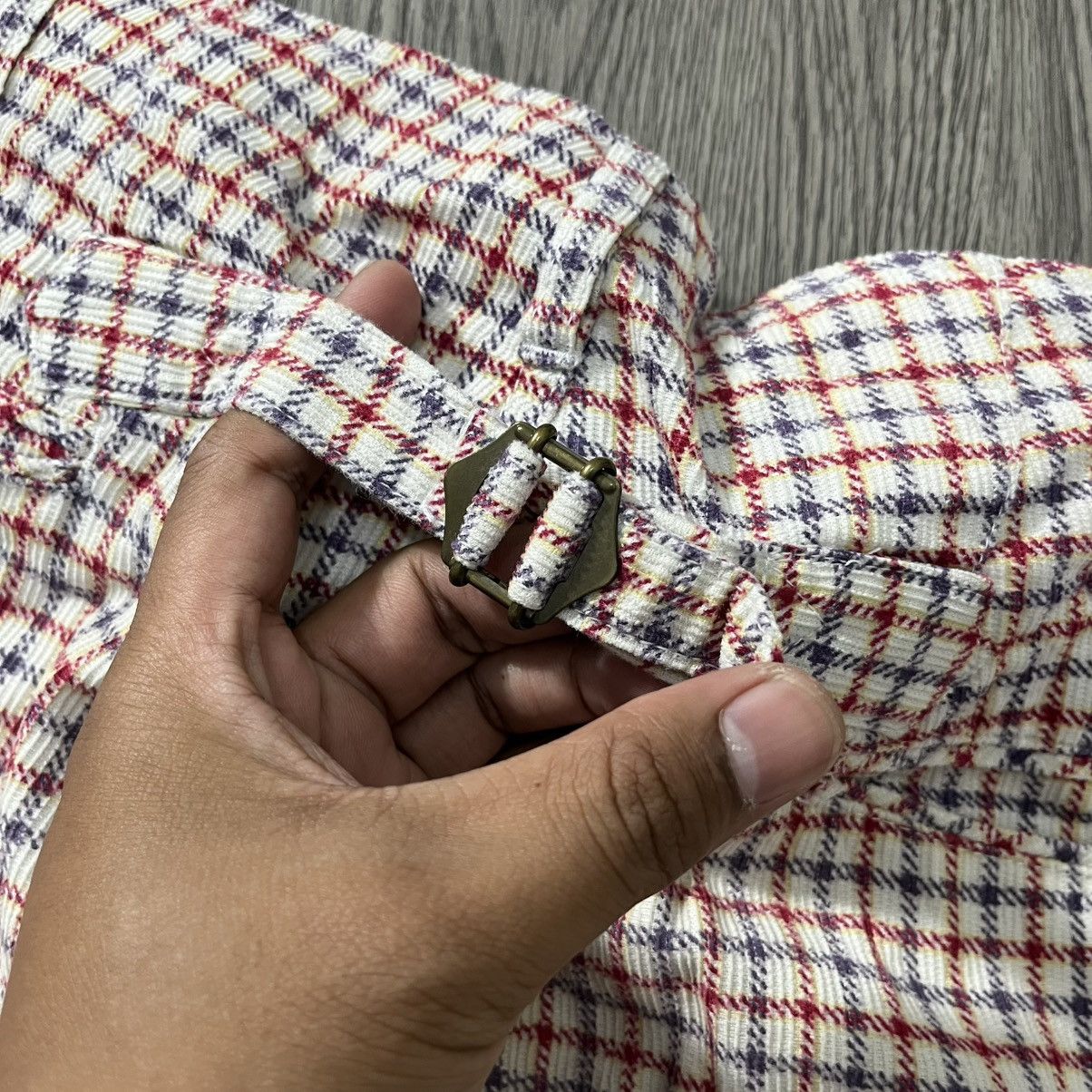 Japanese Brand Visvim - Plaid Gingham Corduroy Buckle Back Short Pant Size US 37 - 9 Thumbnail