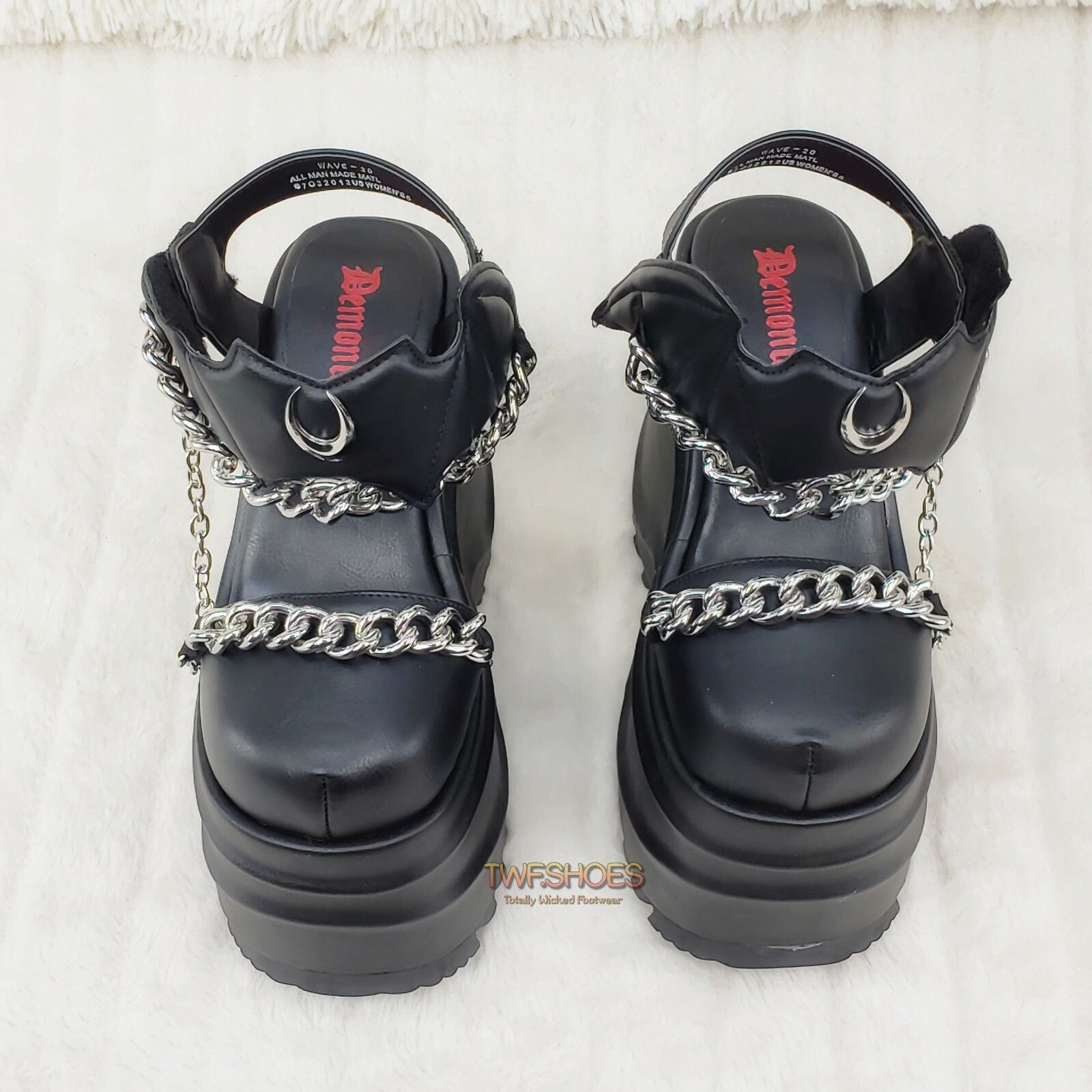 Other Wave 20 - 6" Platform Goth Bat Chain Closure Sandals Shoes M Size US 9 / IT 39 - 8 Thumbnail