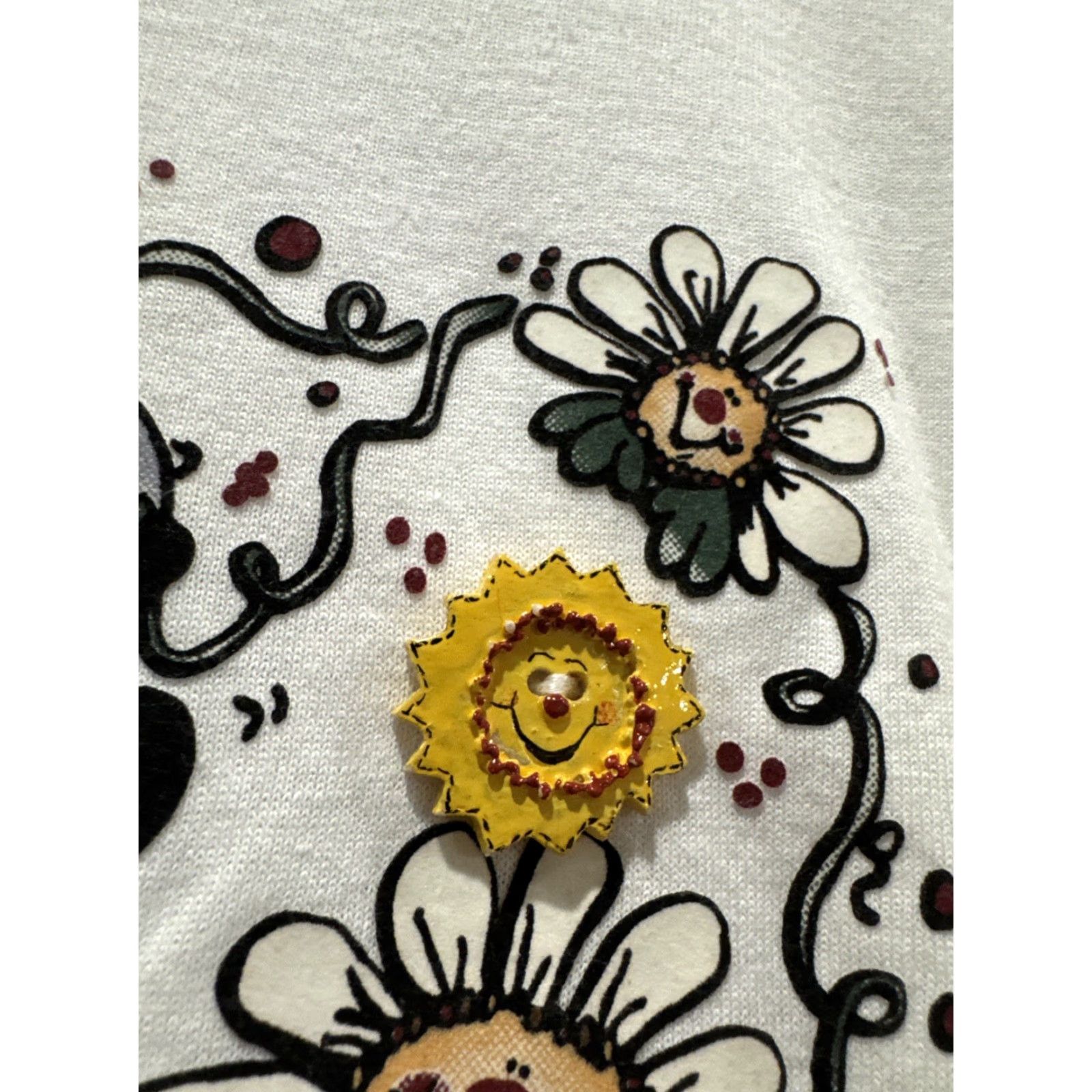 Tultex VINTAGE Tultex T-Shirt 90s Unisex Adult White Short Sleeve L Daisy Size US L / EU 52-54 / 3 - 4 Thumbnail