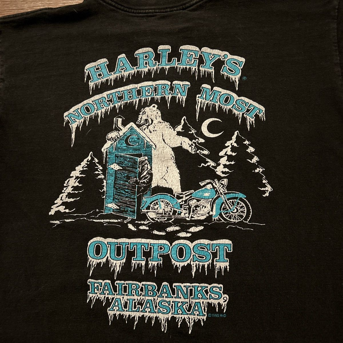 Harley Davidson Vintage 90s motor spirt Harley Davison wolf print tee Size US M / EU 48-50 / 2 - 6 Thumbnail