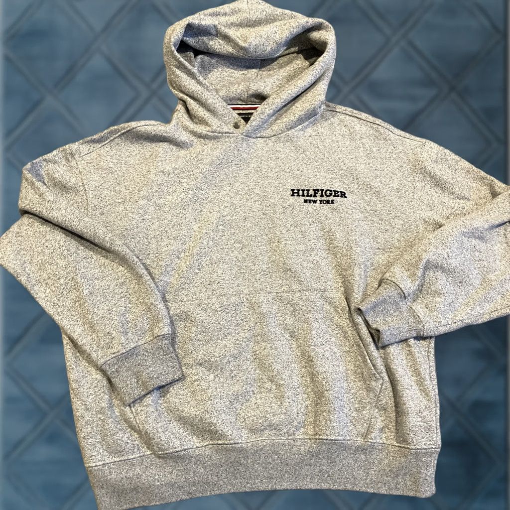 Tommy Hilfiger TOMMY HILFIGER PREMIUM HOODIE SWEATSHIRT ARCHIVE FIT Gray Large Mens L Heather Gray Pullover Sweater Size US L / EU 52-54 / 3 - 1 Thumbnail