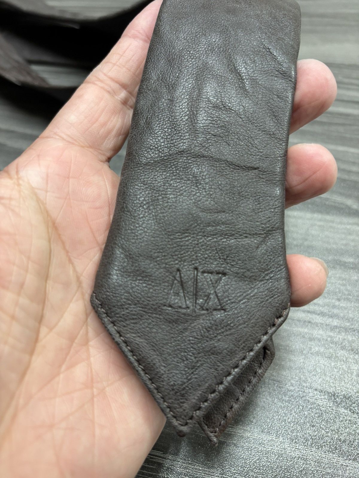 Armani Exchange New Armani Exchange A\X Brown Leather Tie From Early 2000s Size ONE SIZE - 4 Thumbnail