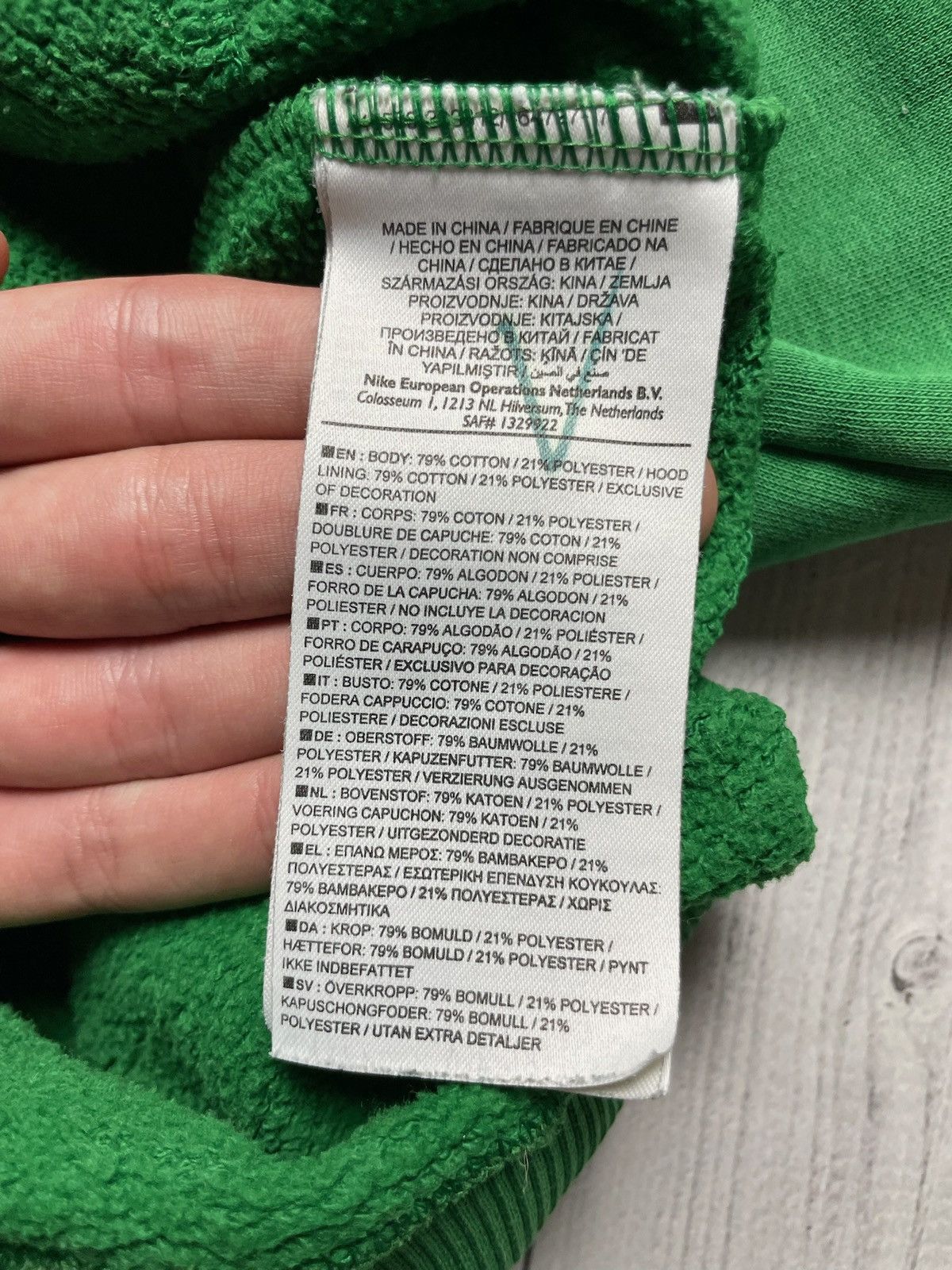 Nike × Vintage Vintage Nike Green hoodie size S big logo Size US S / EU 44-46 / 1 - 5 Thumbnail