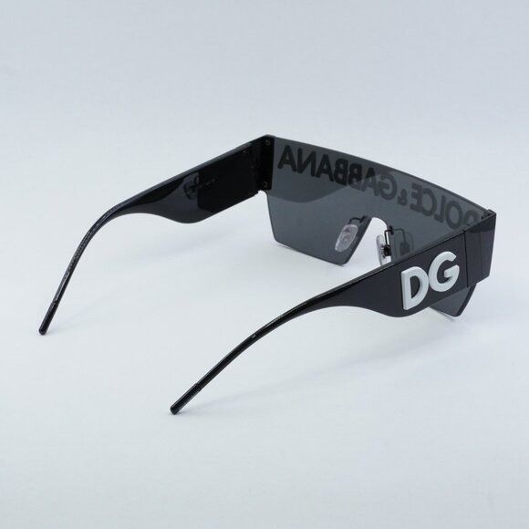 Dolce & Gabbana Dolce & Gabbana DG2233 01/87 Sunglasses Black Shield Frame Size ONE SIZE - 12 Thumbnail
