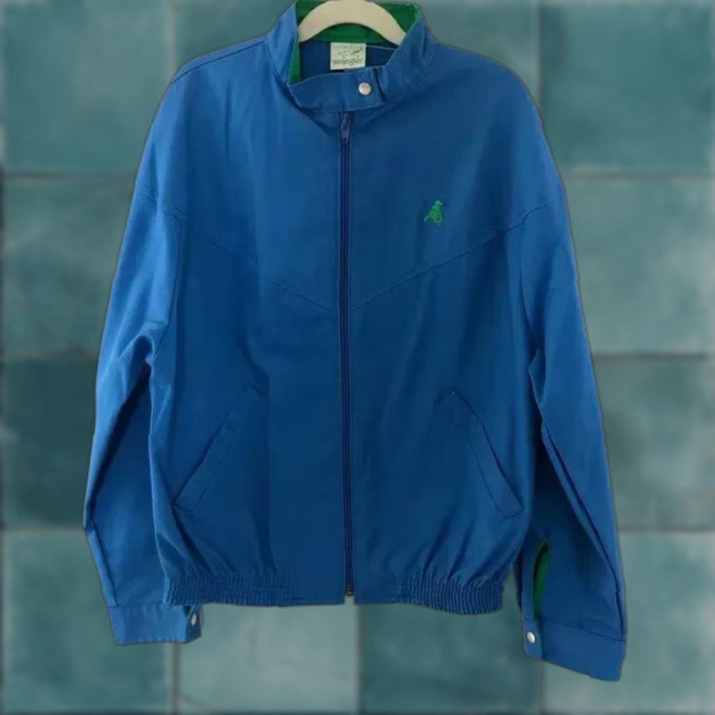 Vintage VINTAGE Wrangler Lightweight Jacket Juniors S NWT 80s USA Made Blue Windbreaker Short Sleeve Zip Coat Size S / US 4 / IT 40 - 1 Thumbnail