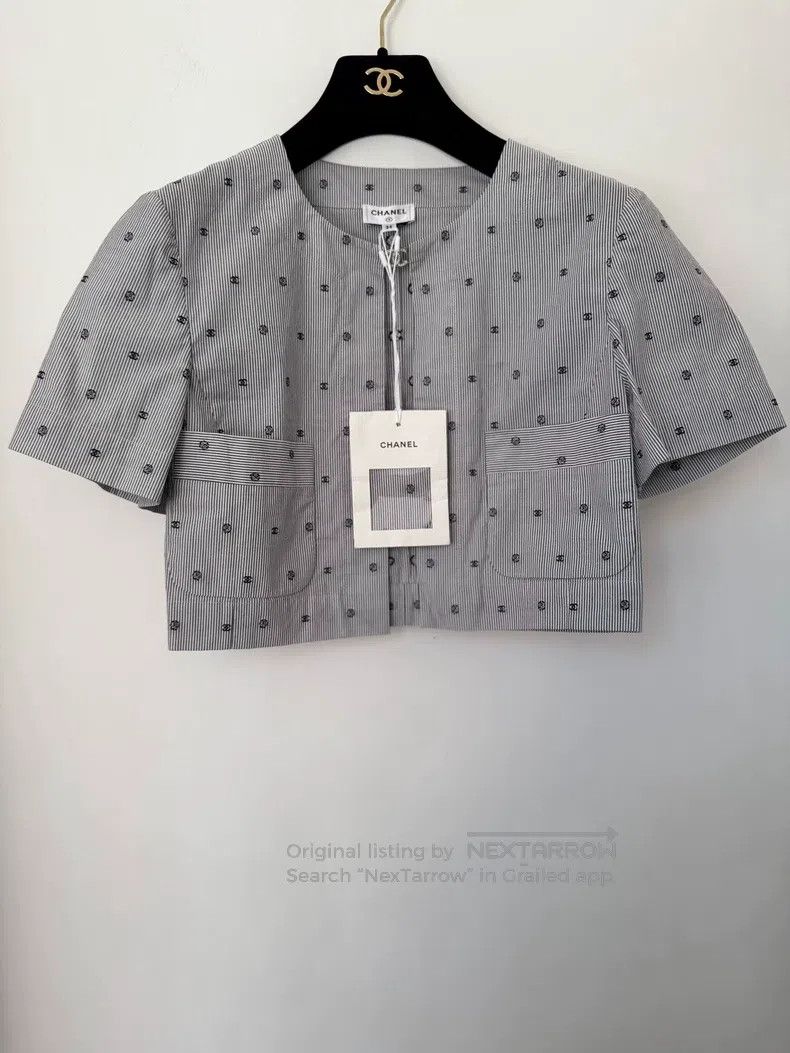 Chanel Chanel Grey logo diamond buckle short sleeve Size XXS / US 00 / IT 34 - 1 Thumbnail