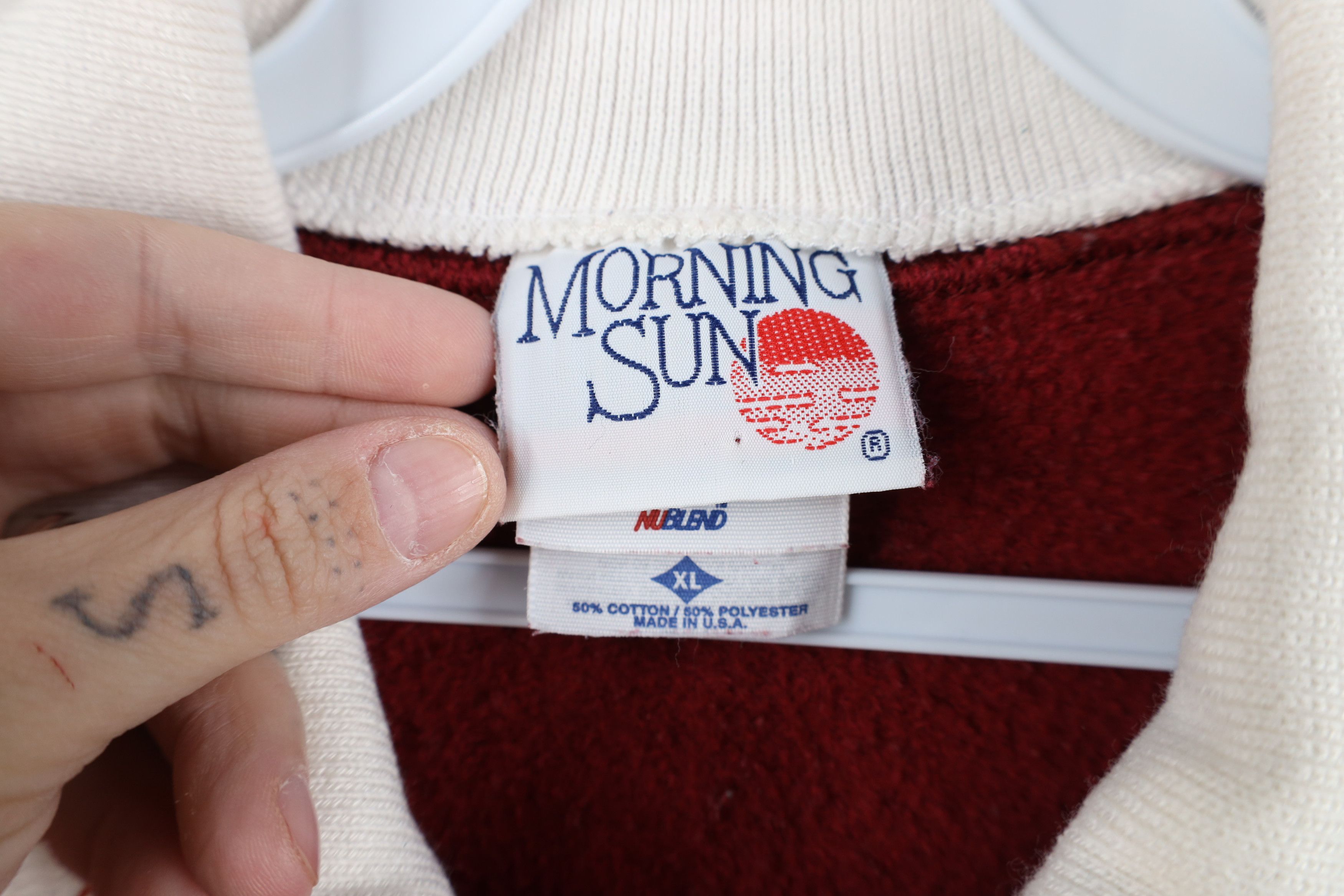 Vintage Vintage 90s Streetwear Bird Collared Sweatshirt Red USA Size XL / US 12-14 / IT 48-50 - 5 Thumbnail